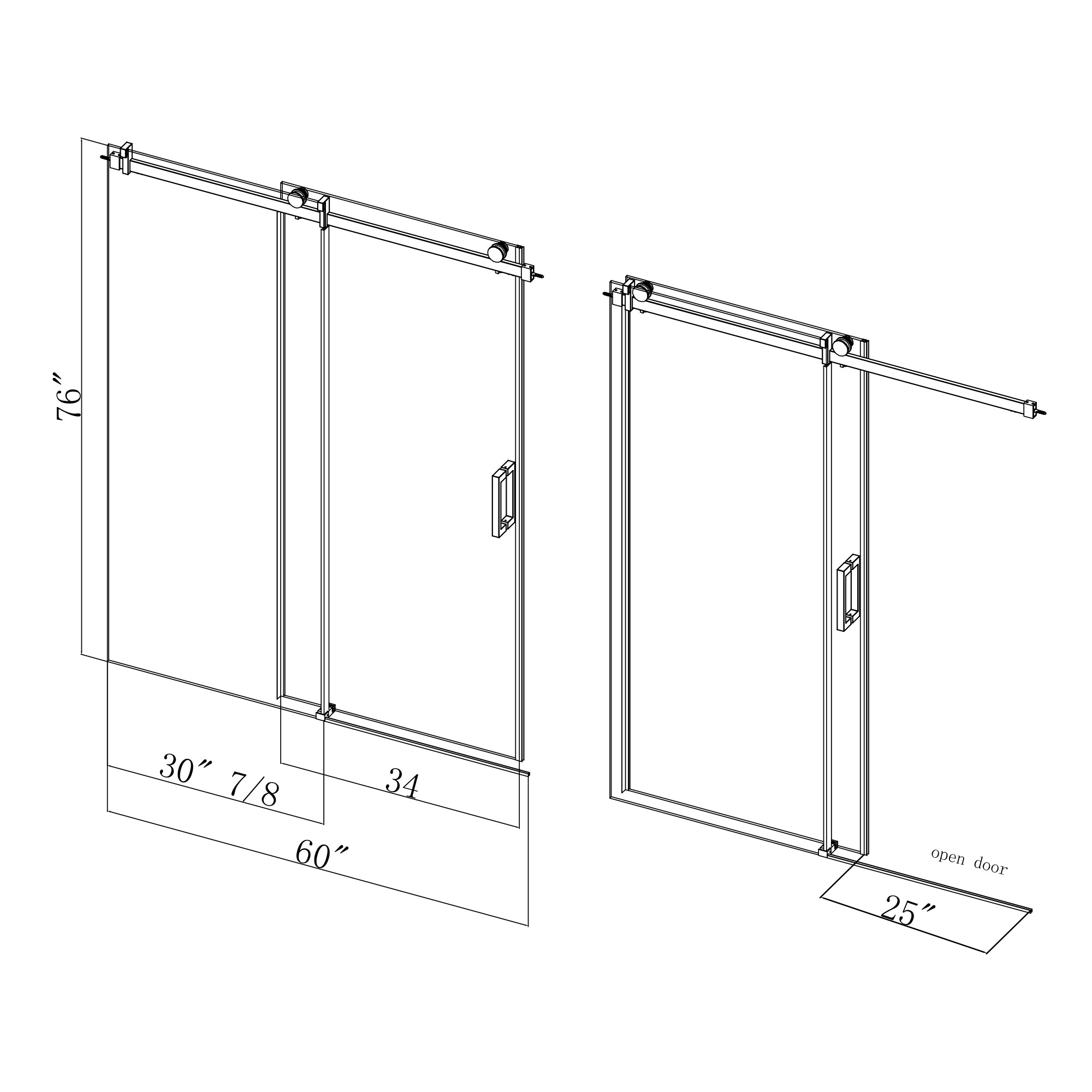 WELLFOR CV-SS10-6076BL Shower-Doors - View #8