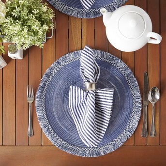 6-Pack Nautical Blue Wicker Round Placemats in the Serveware Accessories department at Lowes.com