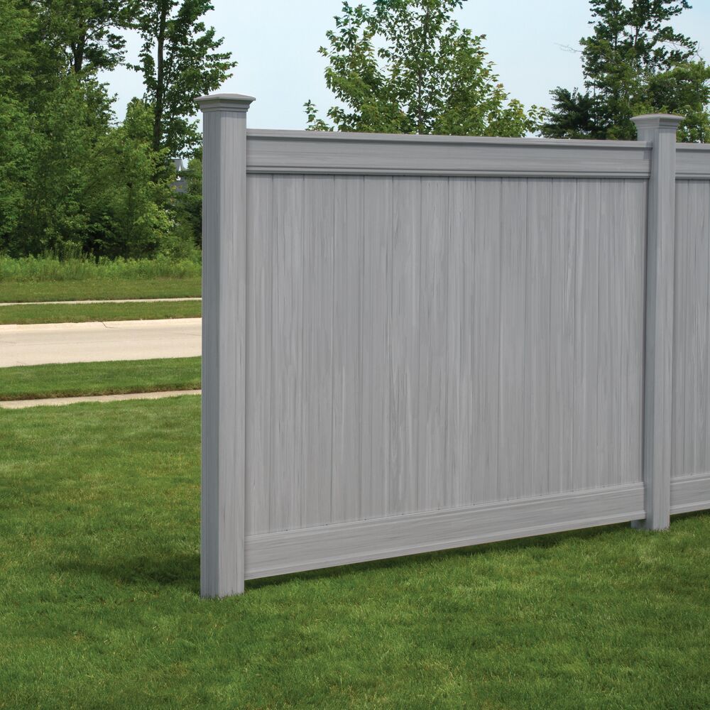 Freedom 9-ft H x 5-in W Driftwood Vinyl Blank Fence Post (Assembled)