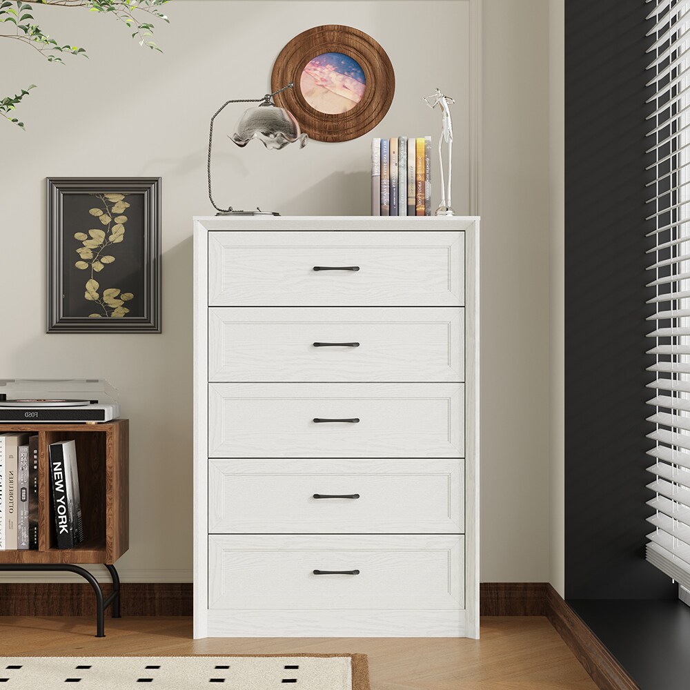 black and white dresser Littleton White Dresser With Black Hardware