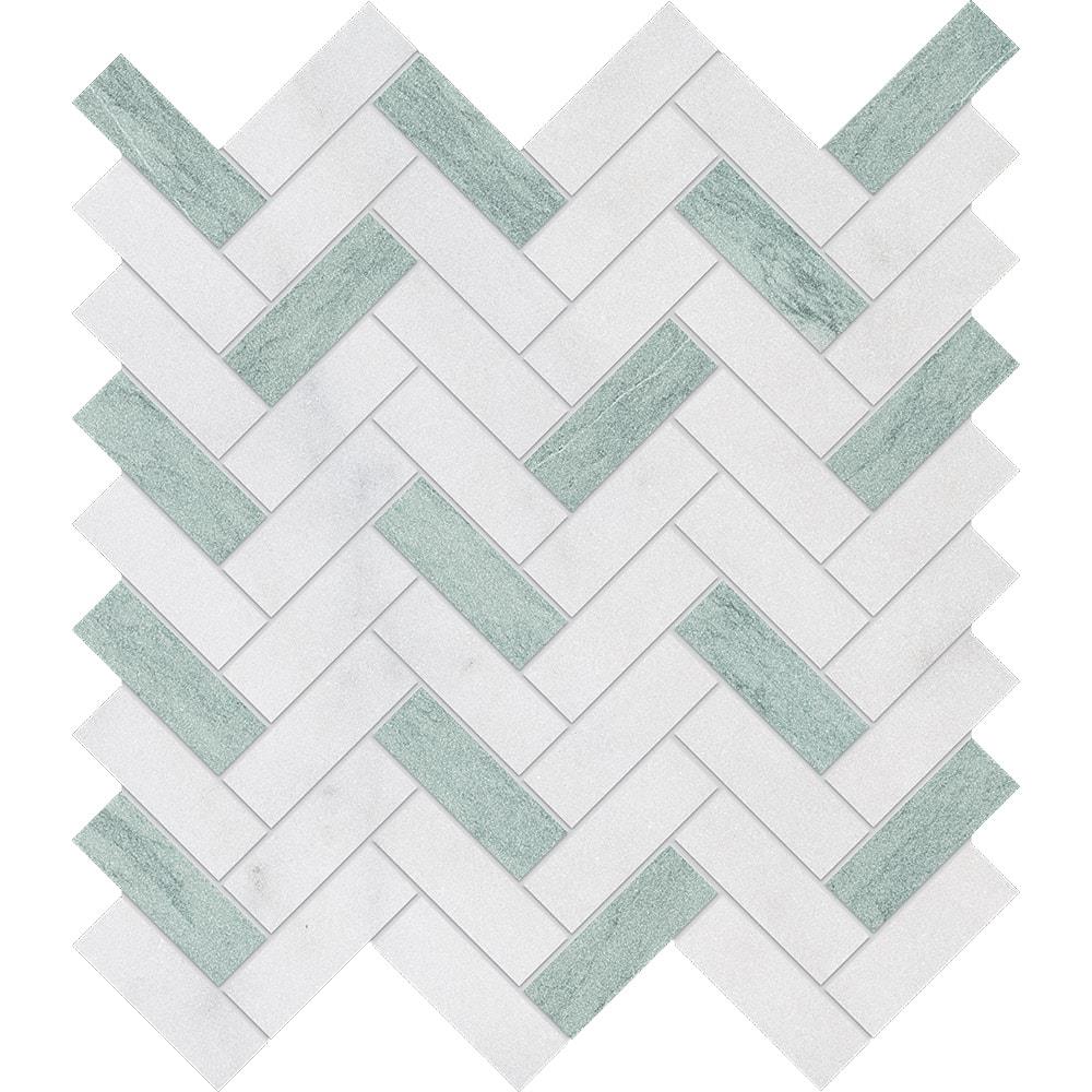 Marble Systems 100580-S Verde Capri Avalon 13-in x 13-in Brushed Scale Floor and Wall Tile Sample