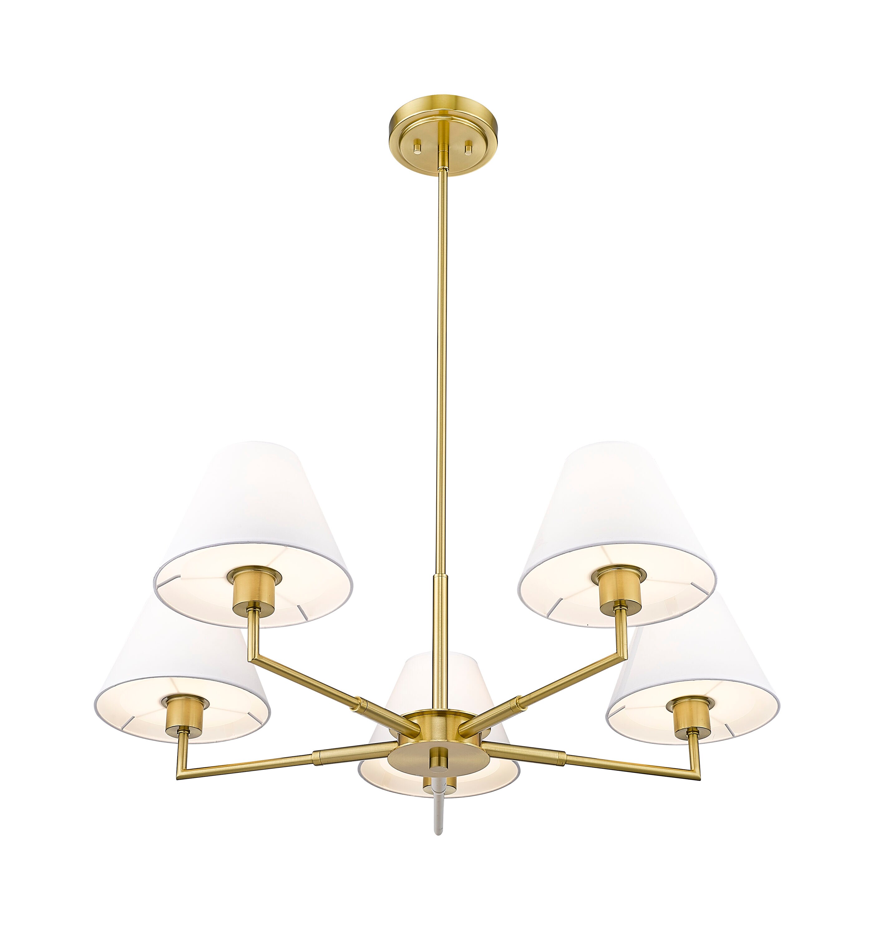 Leila Luxe Gold 5-Light Chandelier with Conical Shades