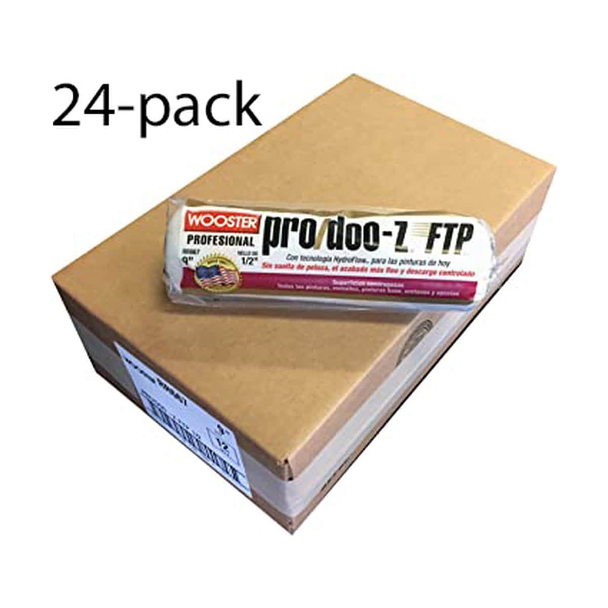 Wooster RR667-9-24PK Genuine 9in Pro/Doo-Z FTP 1/2in Nap 24-Pack Roller Cover - RR667-9-24PK