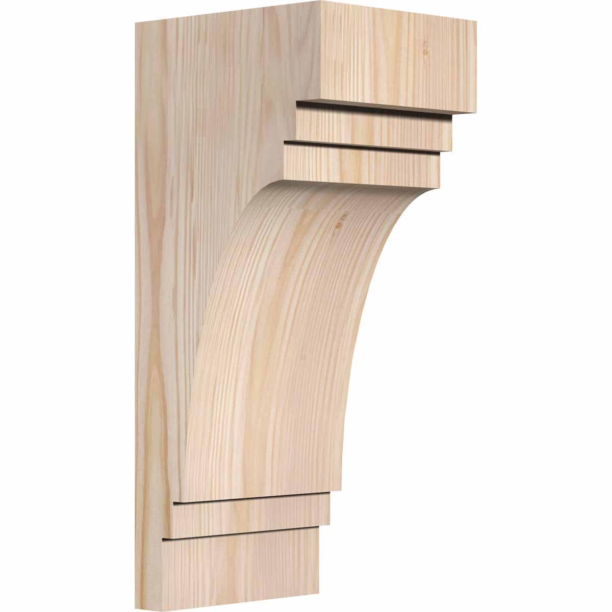 Ekena Millwork COR06X06X14PEC00SDF 5.5-in x 6-in x 14-in Pescadero Unfinished Douglas fir Wood Paintable/Stainable Corbel