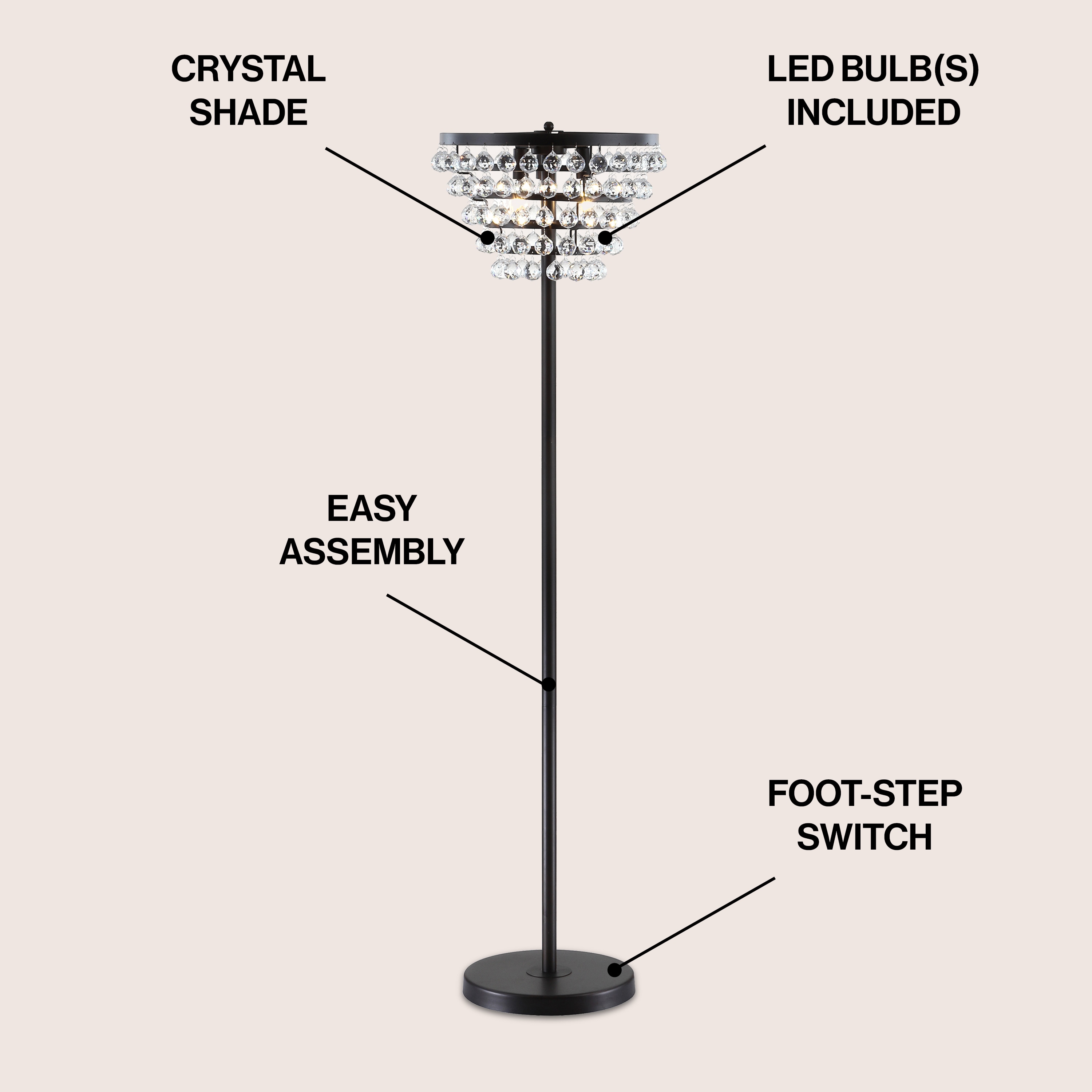 JONATHAN  Y JYL9005A floorlamps - View #3