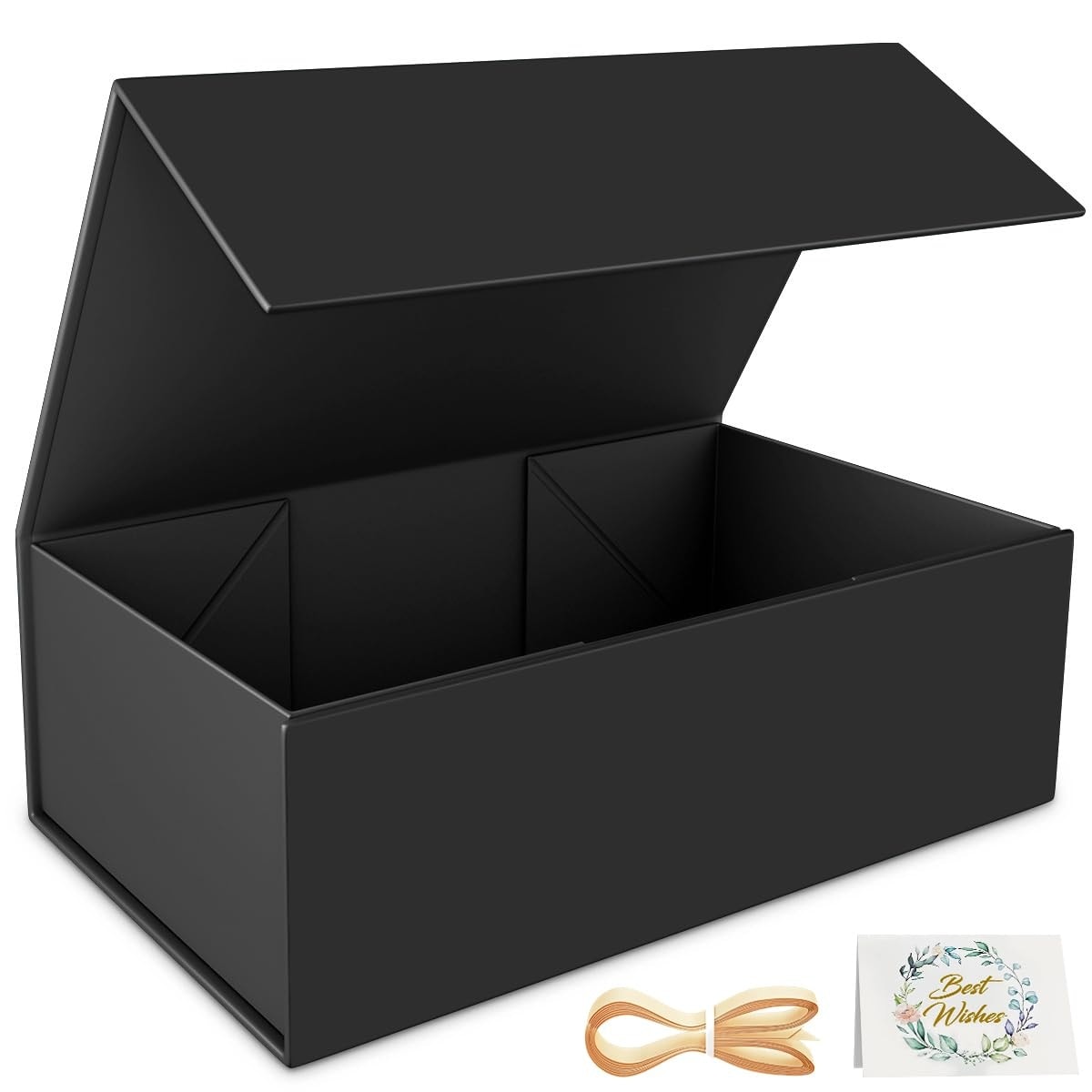 Yichuhaoxi Black Gift Box 12 x 6 x 4 Inch Rectangle Collapsible