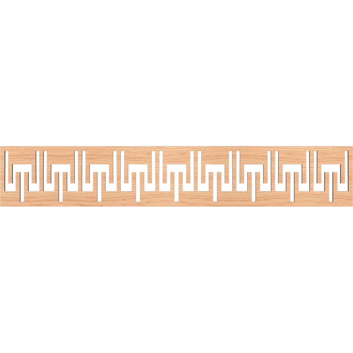 Ekena Millwork MLDB08X46VICHI Victory Fretwork Flat Trim 8-in x 3.89-ft Hickory Brown Unfinished 2156639 Pierced Wall Panel Moulding