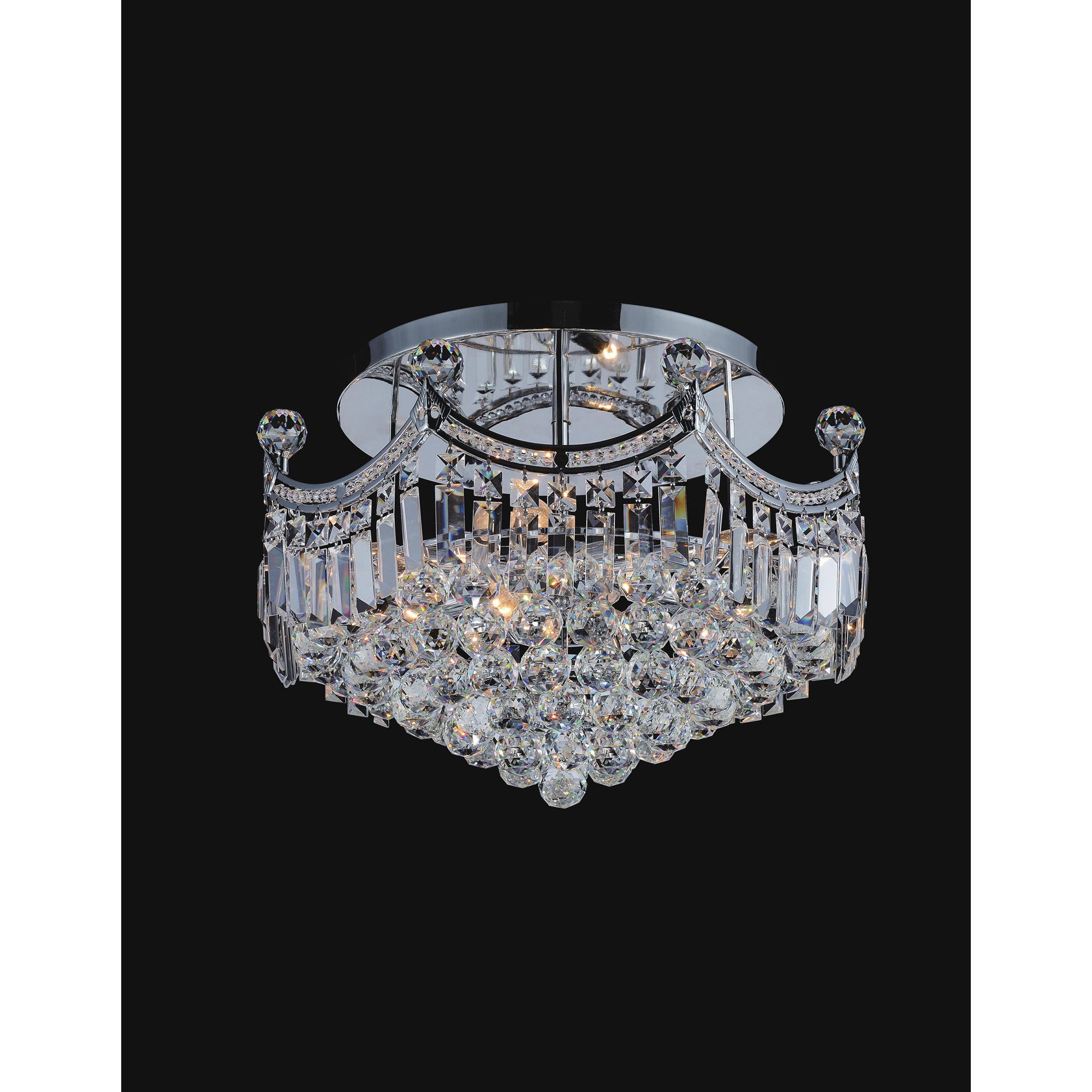 CWI Lighting 8421C20C Amanda 8 -Light 20-in Chrome Flush Mount Light