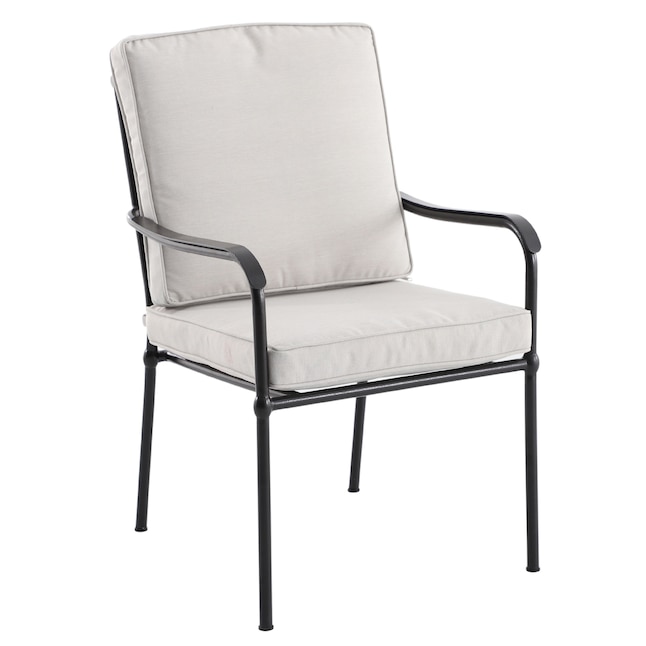 Cushioned Seat In The Patio Chairs, Outdoor Dining Chairs Black Metal