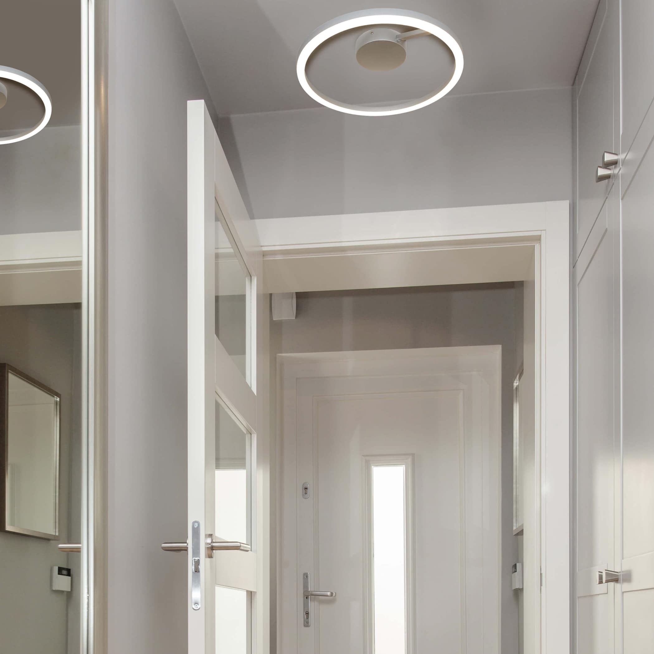 VONN Lighting VMCF41300AL Zuben 1 -Light 19.75-in Satin Nickel Semi Flush Mount Light ENERGY STAR Certified