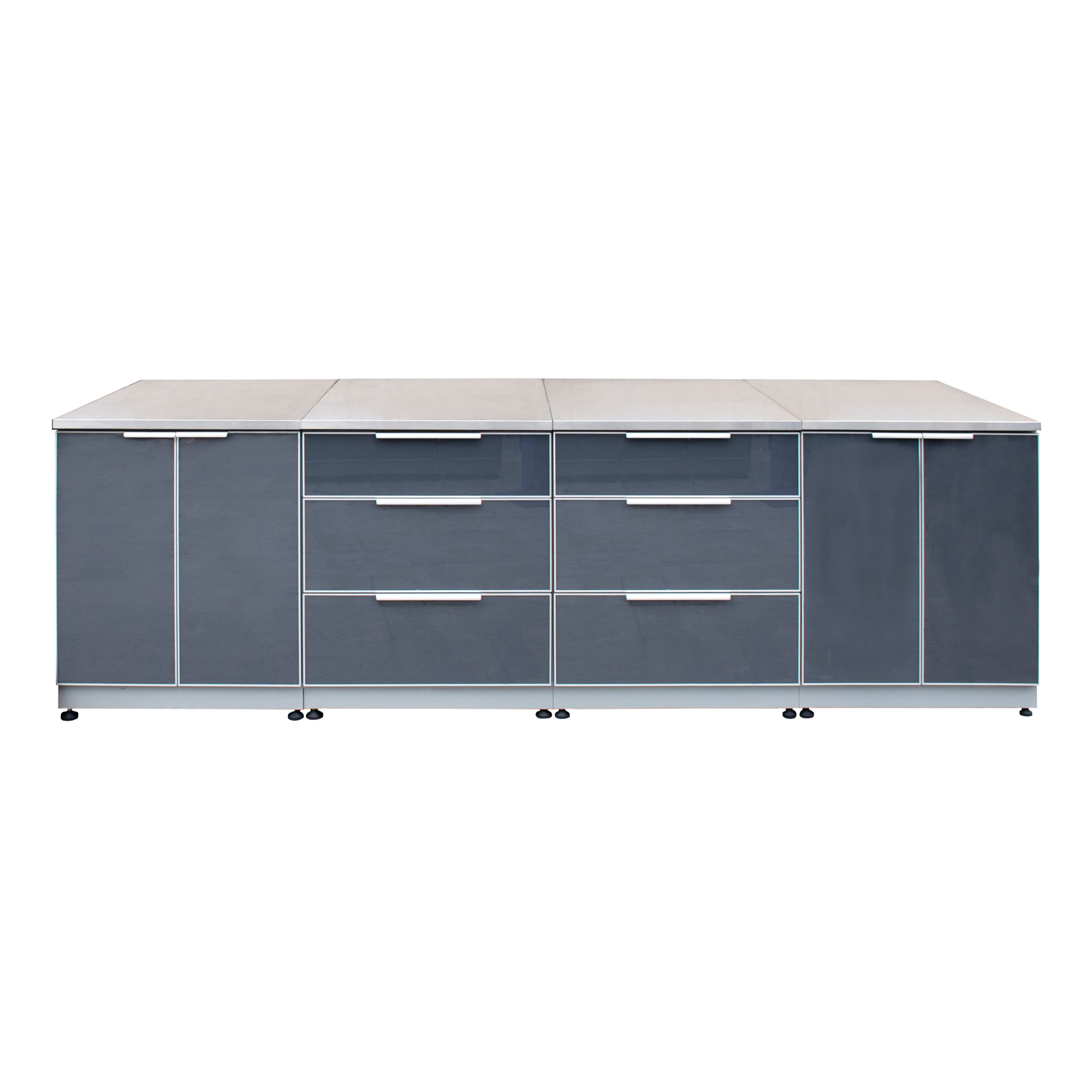 Outdoor Kitchen 96 W x 24 D Stainless Steel 4-Piece Modular Cabinet Set