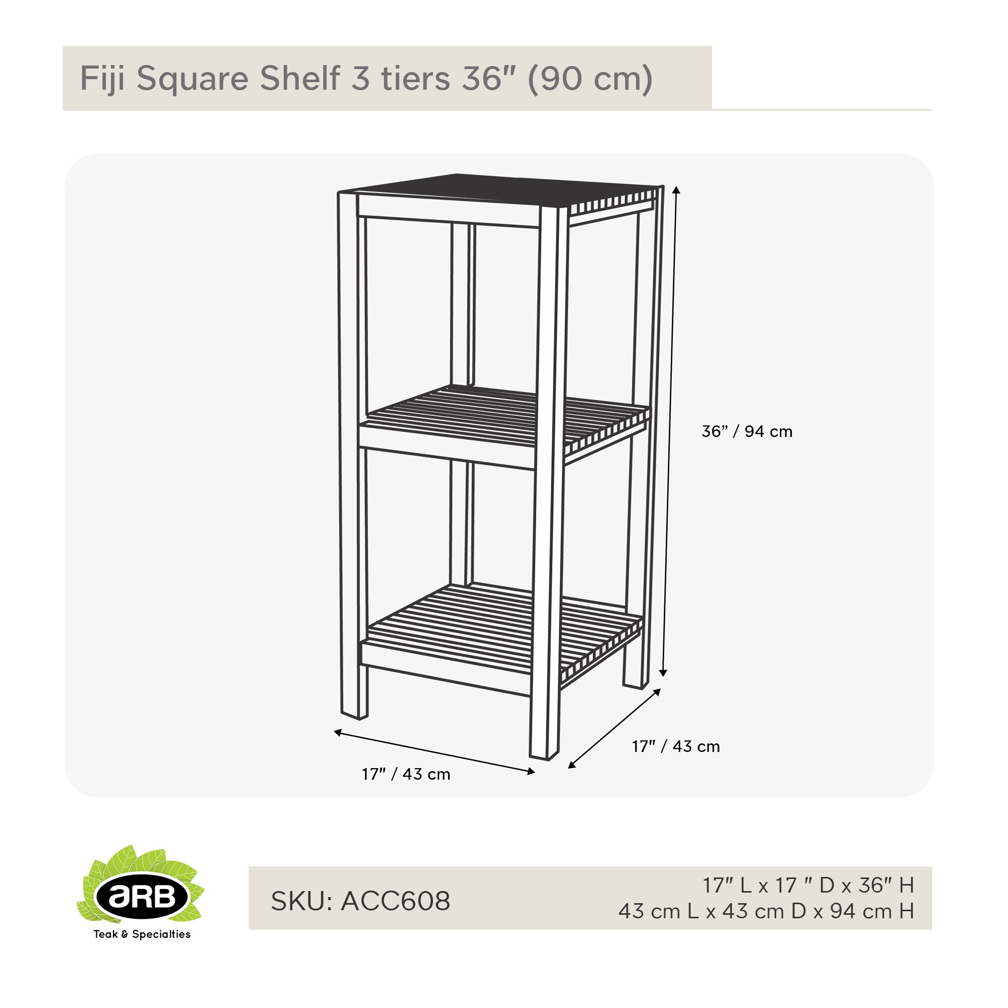 ARB Teak & Specialties ACC608 Bathroom-Shelves - View #6