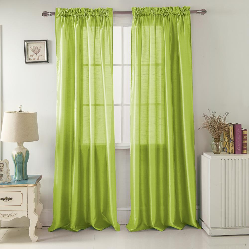 RT Designers Collection PNN08558 90-in Neon Green Light Filtering Rod Pocket Single Curtain Panel