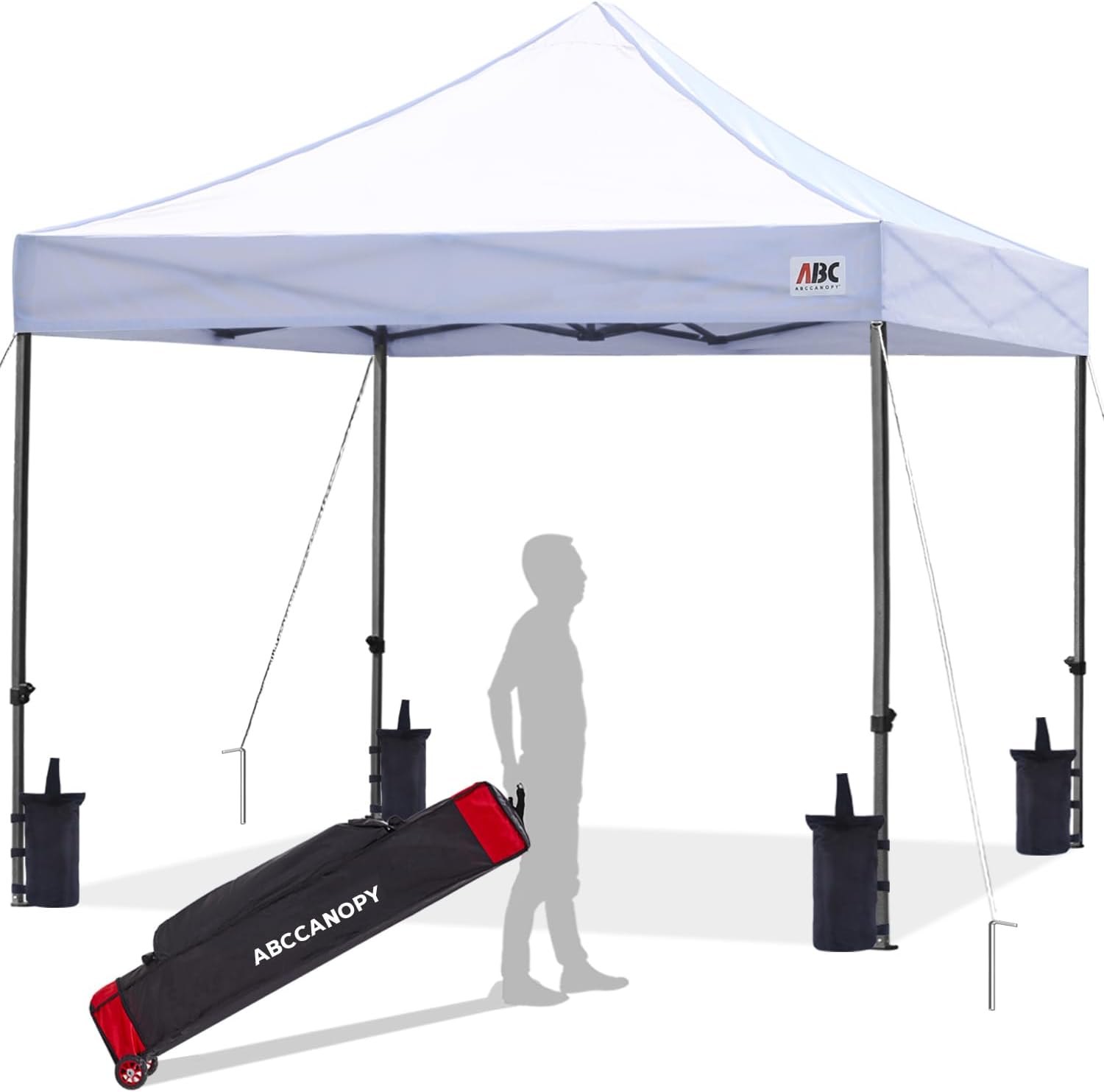 ABCCANOPY ABC-19XGM-9K0 Patio Pop Up Canopy Tent 10x10 Commercial Series White