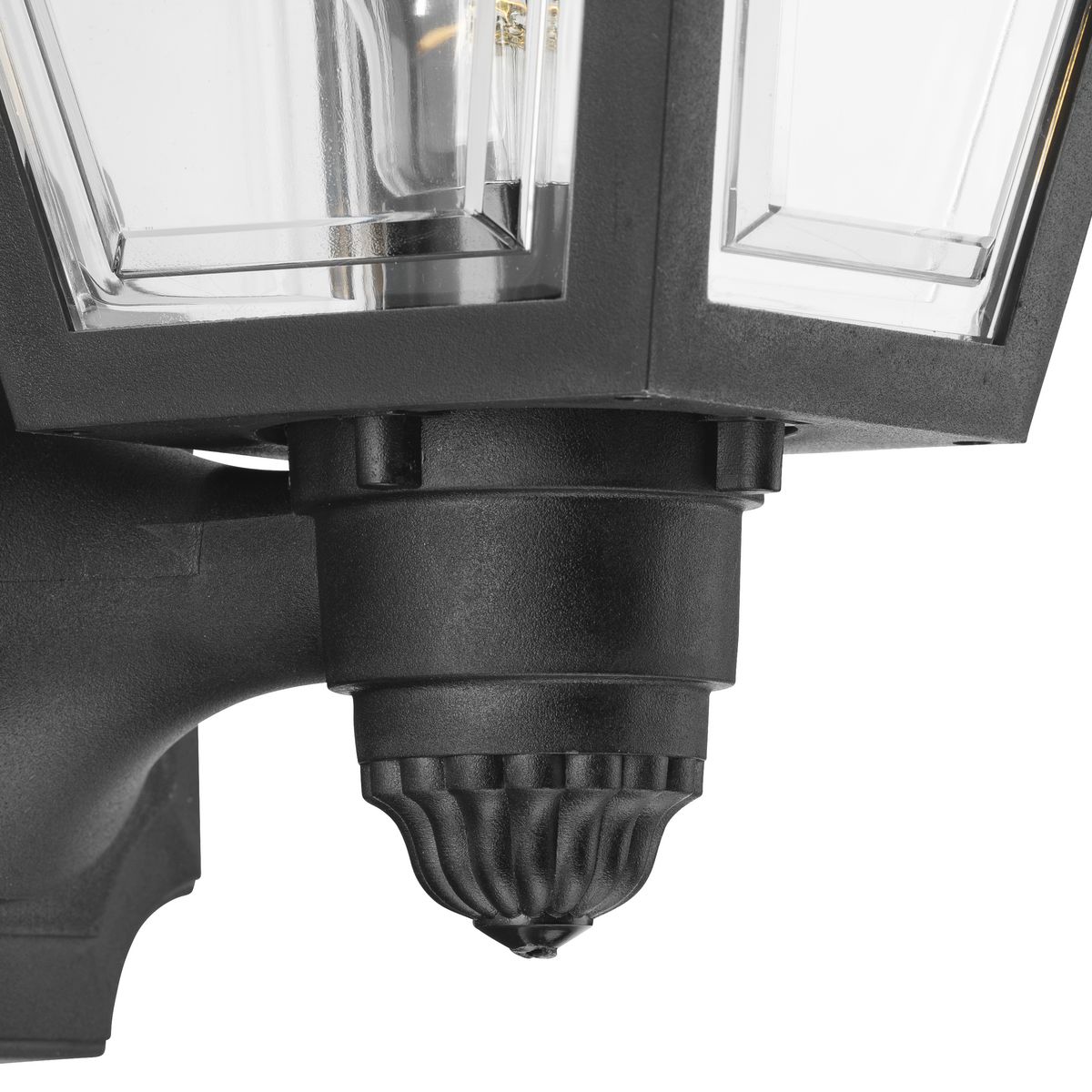 Black Energy Star Outdoor Wall Lantern with Clear Acrylic Panels