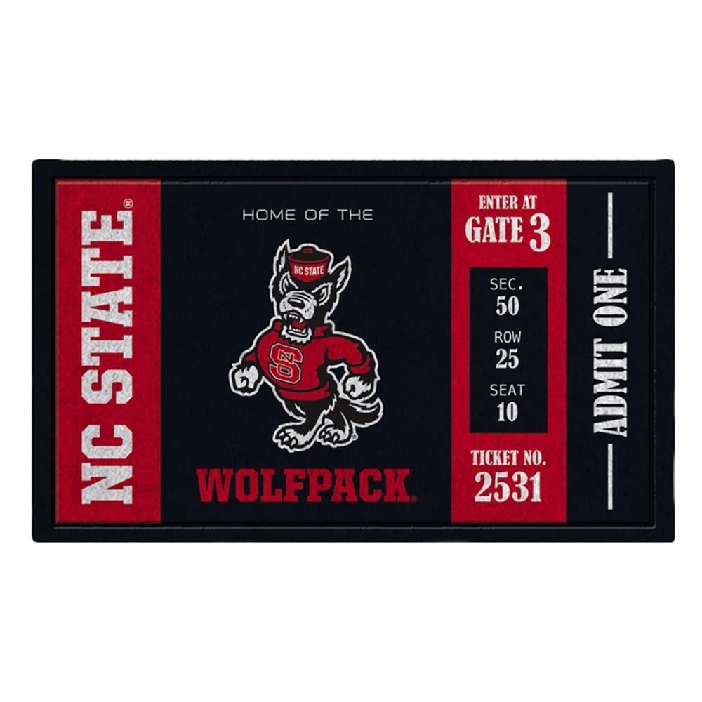 Team Sports America 41LM909 North Carolina State Wolfpack 2-ft x 3-ft Multi PVC Rectangular Outdoor Decorative Sports Door mat