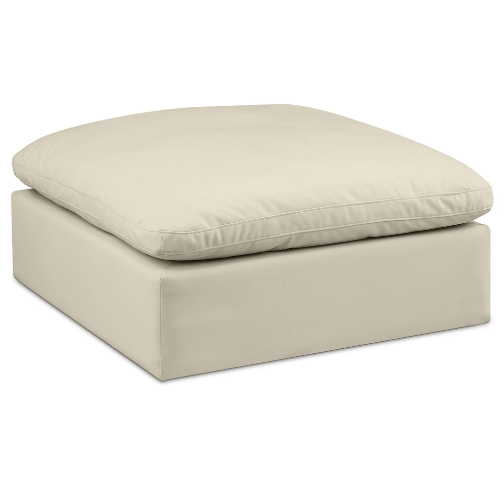 Meridian 188CREAM-OTT Comfy Cream Vegan Leather Modular Ottoman