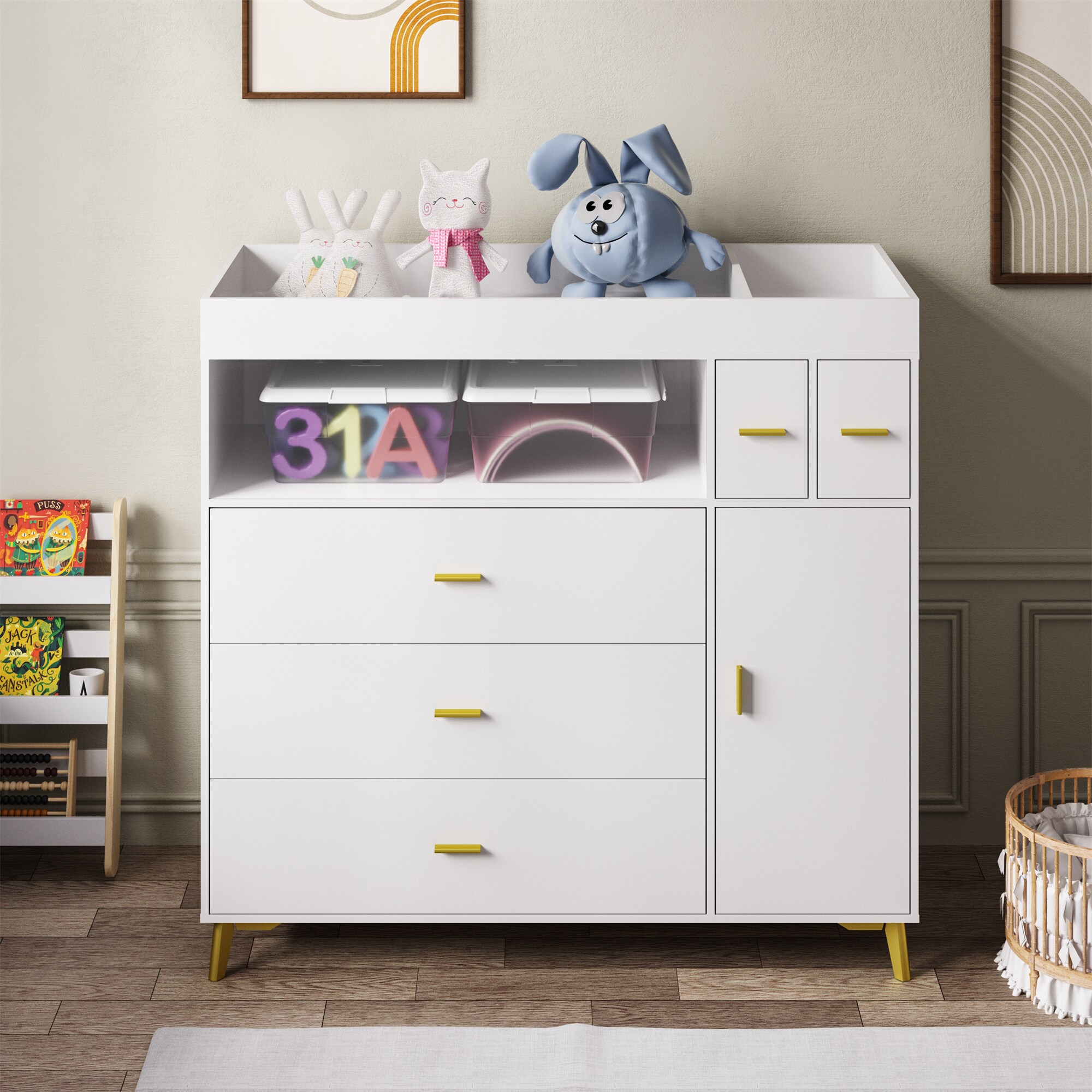 PAKASEPT White 5-Drawer Standard Dresser in the Dressers department at ...