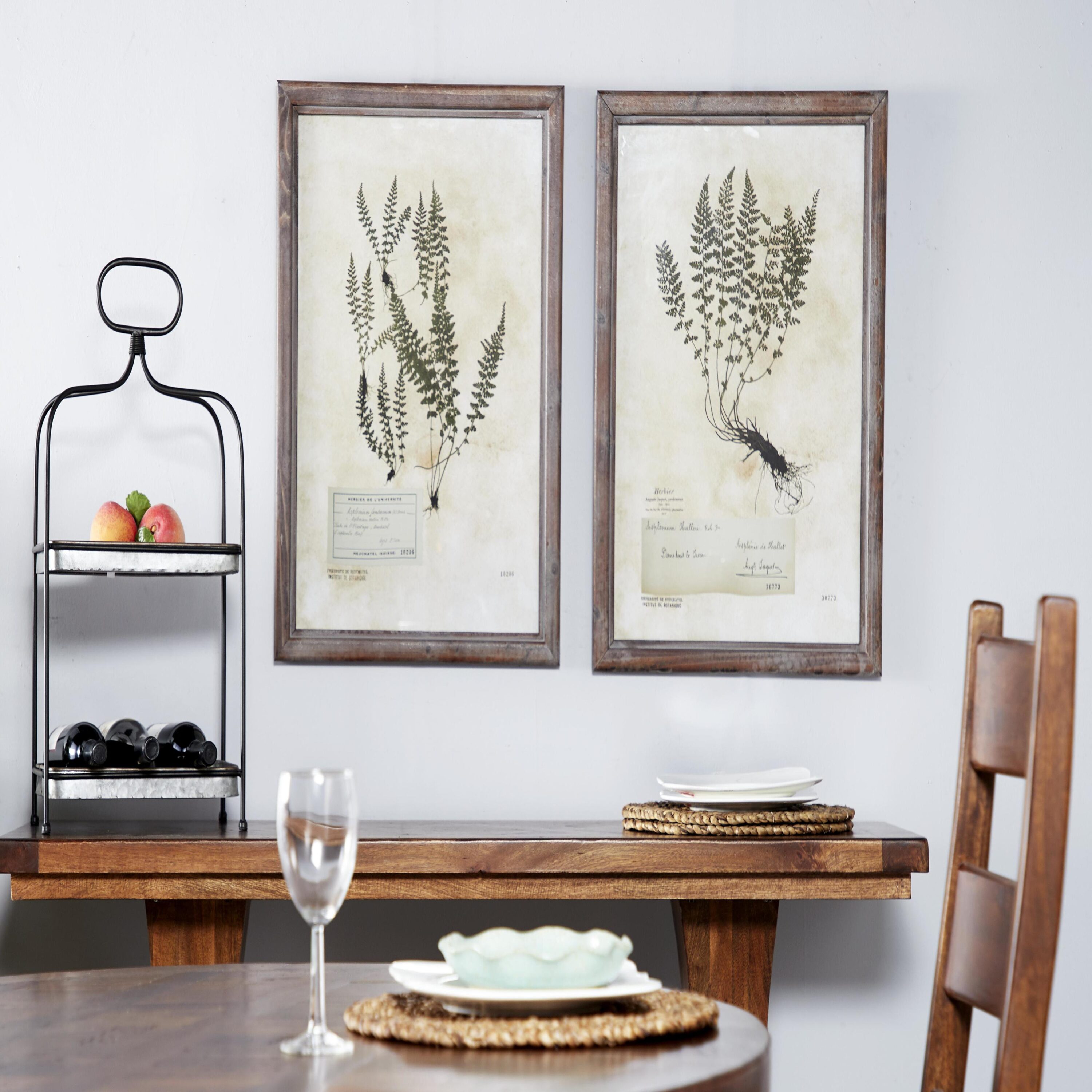 Grayson Lane 36573 Light Brown Wood Leaf Framed Wall Art with Brown Frame Brown Framed 27.5-in H x 20.5-in W Country Wood Painting