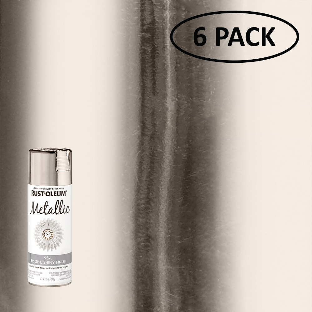 Rust-Oleum 340648SOS Specialty Metallic 6 -Pack Satin Silver Spray paint ( NET WT. 11-oz )