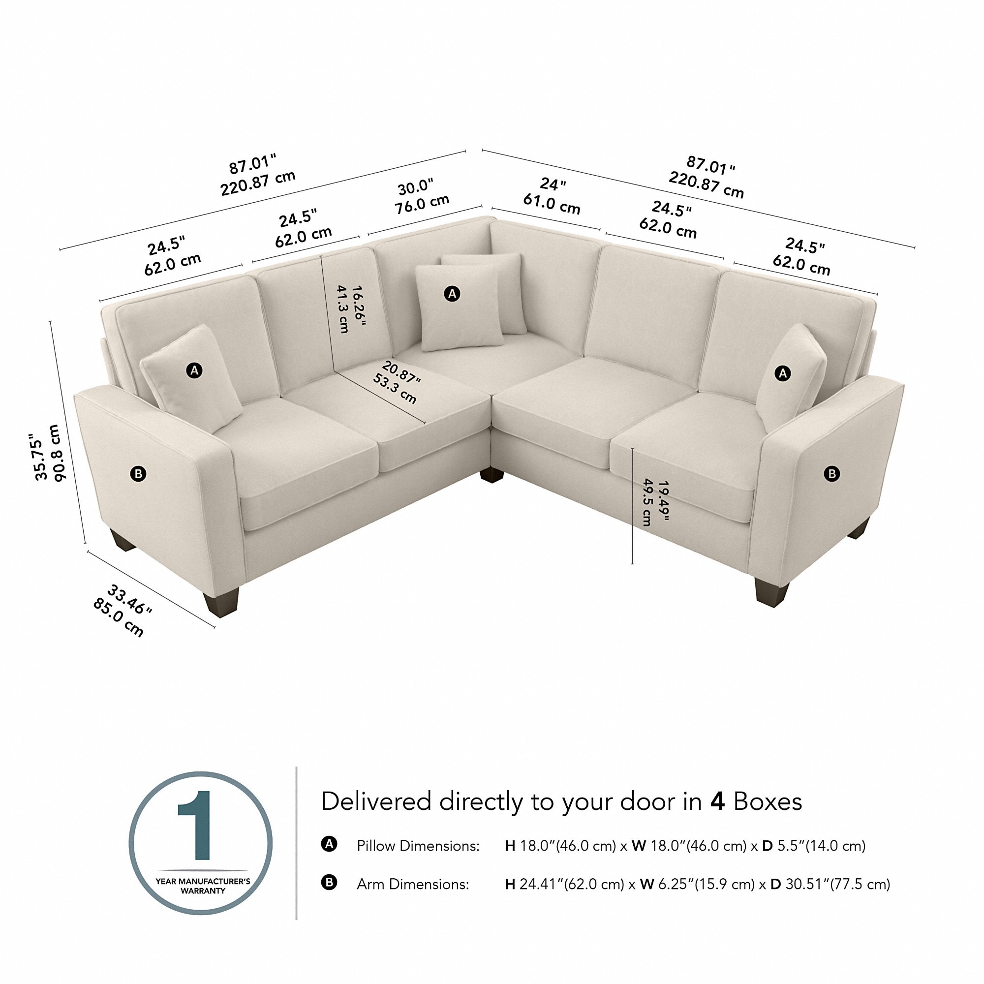 Bush Furniture SNY86SCRH-03K Sofas-Loveseats - View #8