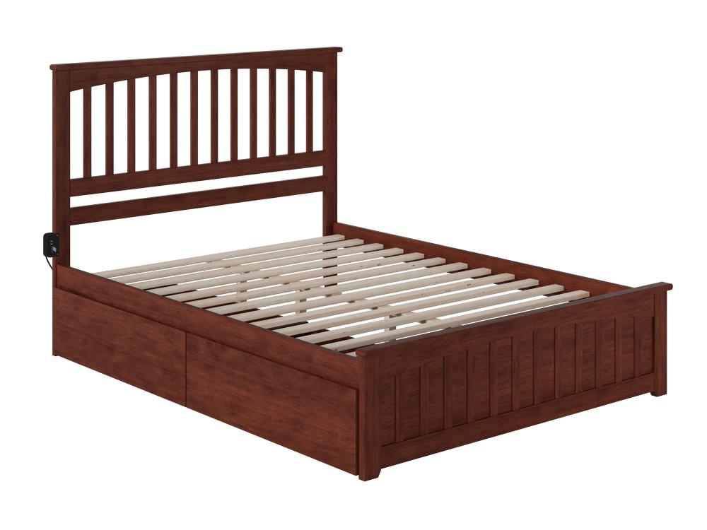 mission queen platform bed with storage