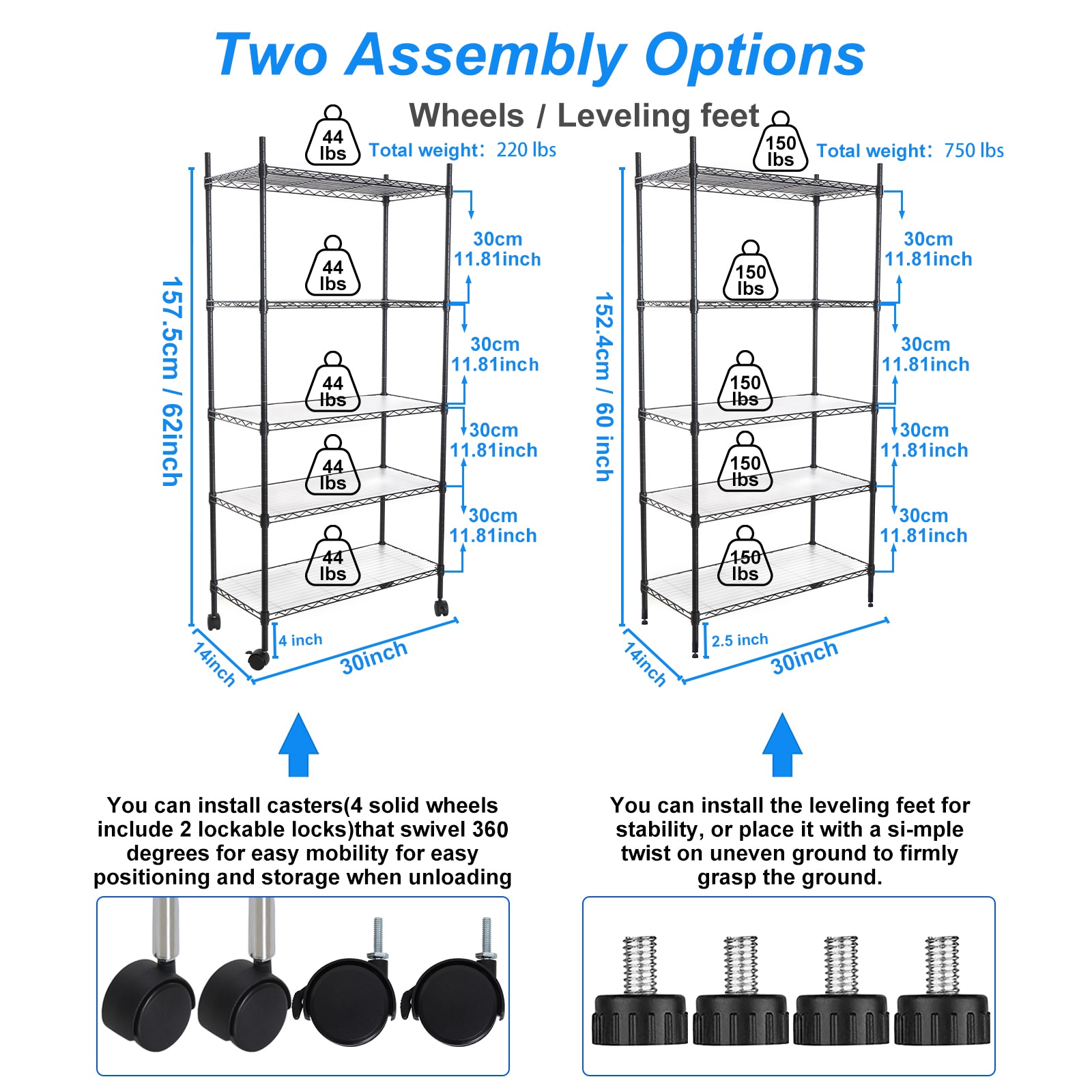 Kahomvis DHS-QPHK-105G Free-Standing-Shelving - View #3