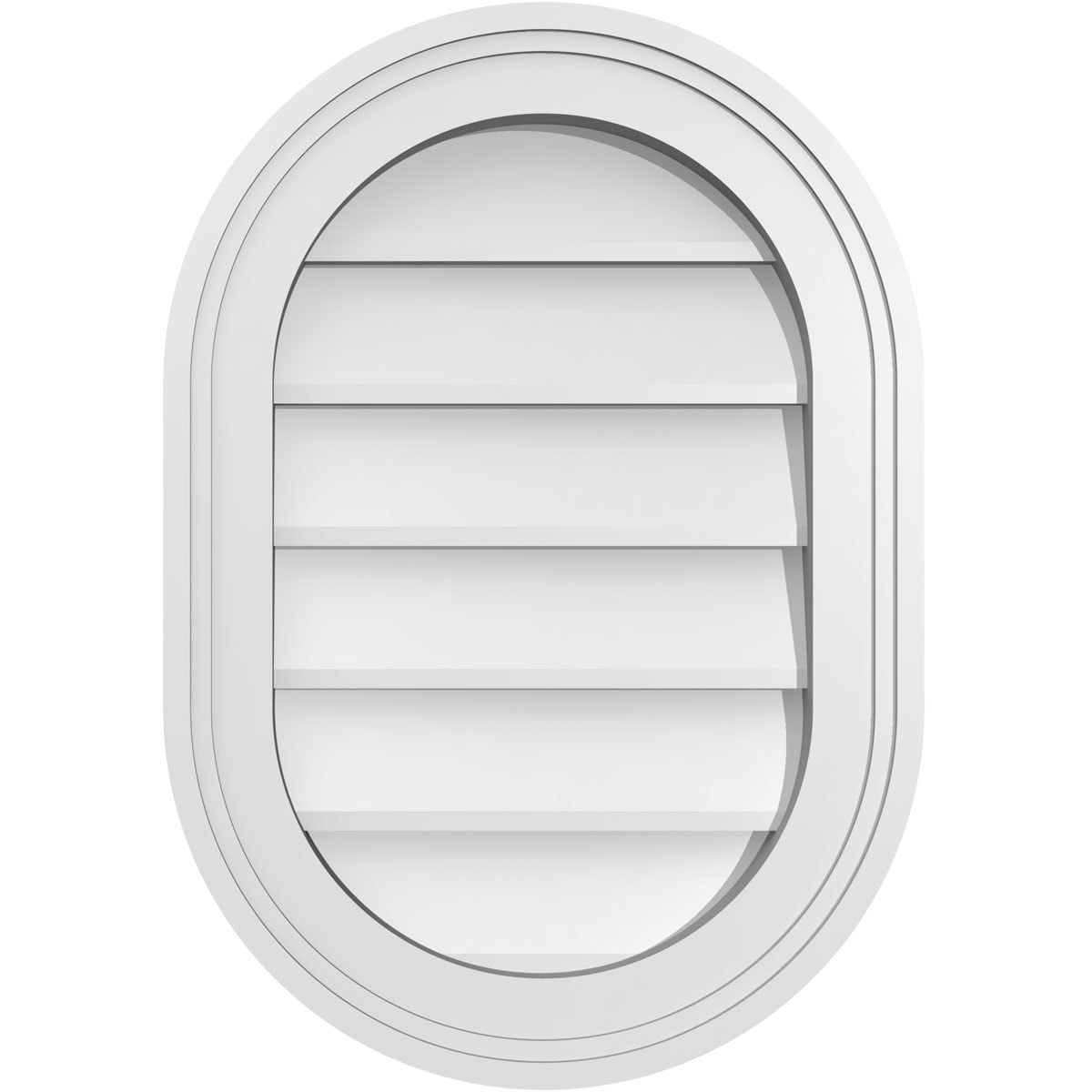 Ekena Millwork GVPVR14X2002SN 14-Inches x 20-Inches Off-white Oval PVC Gable Louver Vent
