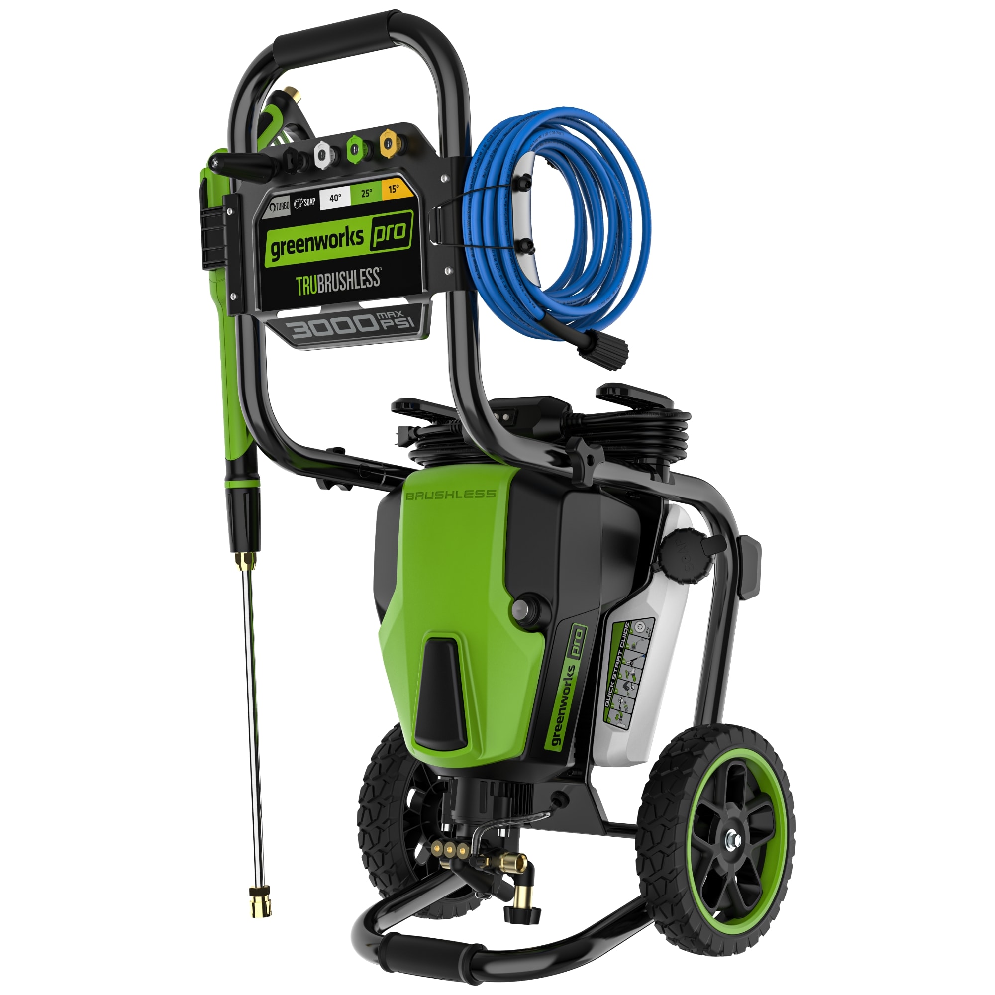 Greenworks Pro GPW3000 3000-PSI 2.0-GPM Cold Water Electric Pressure washer with 5 Spray Tips