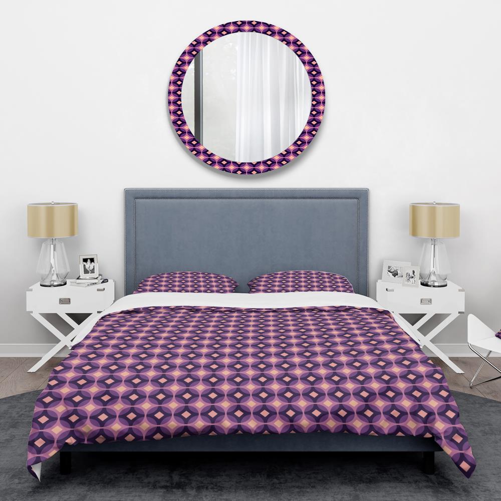 Designart BED24055-Q 3 -Piece Purple Queen Duvet cover Set