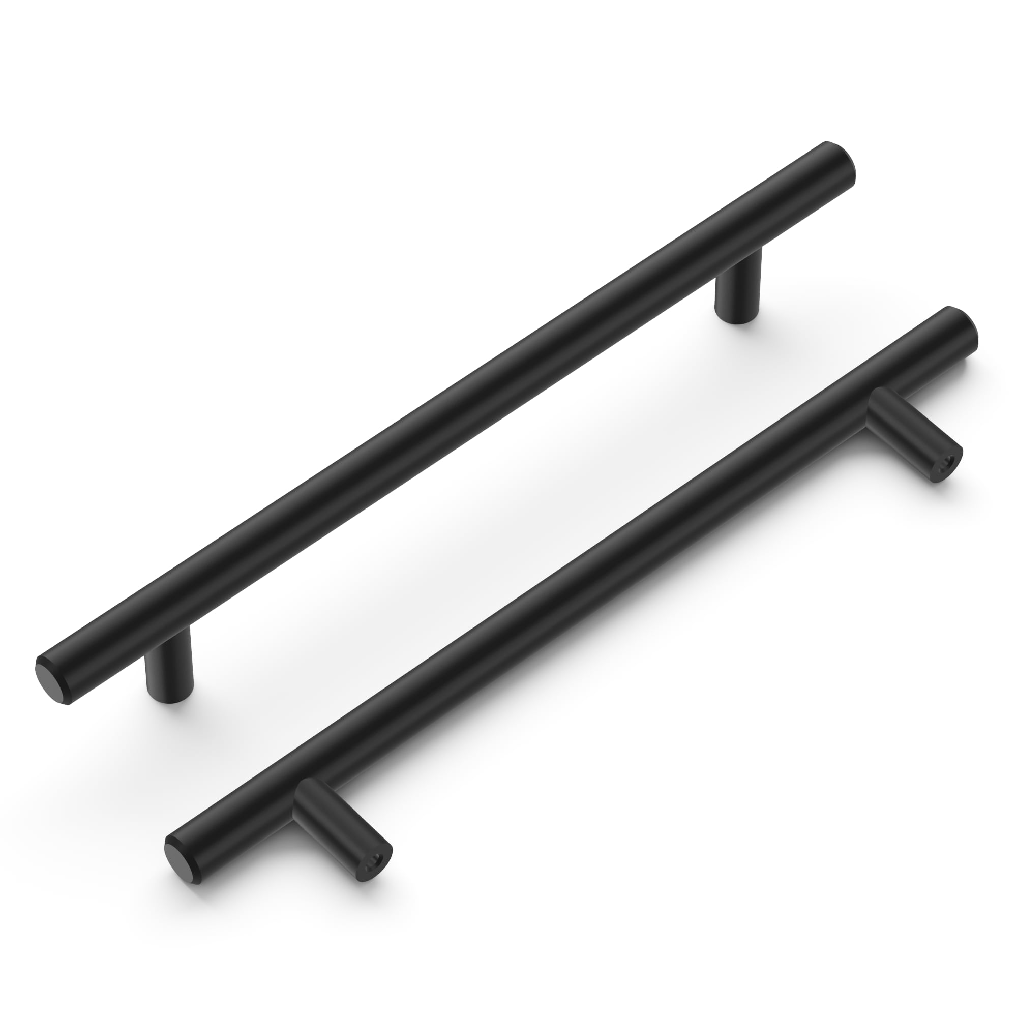 Hickory Hardware HH075596-MB Bar Pulls 6-5/16-in , 160mm Center to Center Matte Black Cylindrical Bar