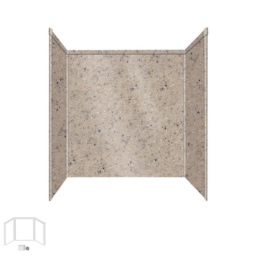 Transolid 7WK32606000A0 Decor Desert Earth Shower Wall Surround Side and Back Wall Kit (Common: 32-in x 60-in; Actual: 60-in x 32-in x 60-in)