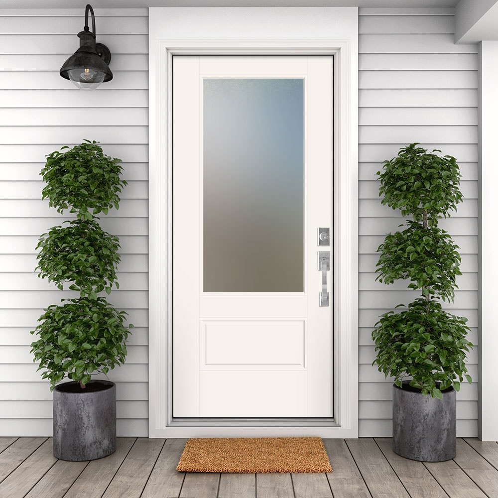 Masonite Performance Door System 36-in x 80-in Fiberglass 3/4 Lite Left ...