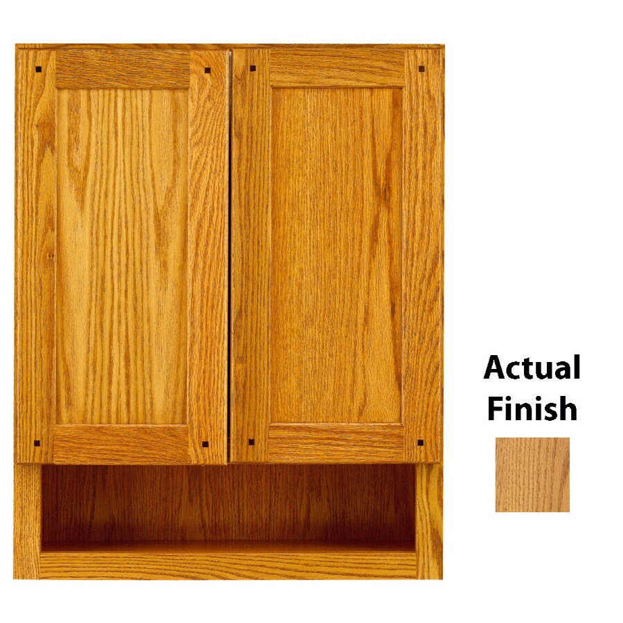 KraftMaid 24 In W X 30 In H X 7 In D Honey Spice Bathroom Wall Cabinet   00370951 