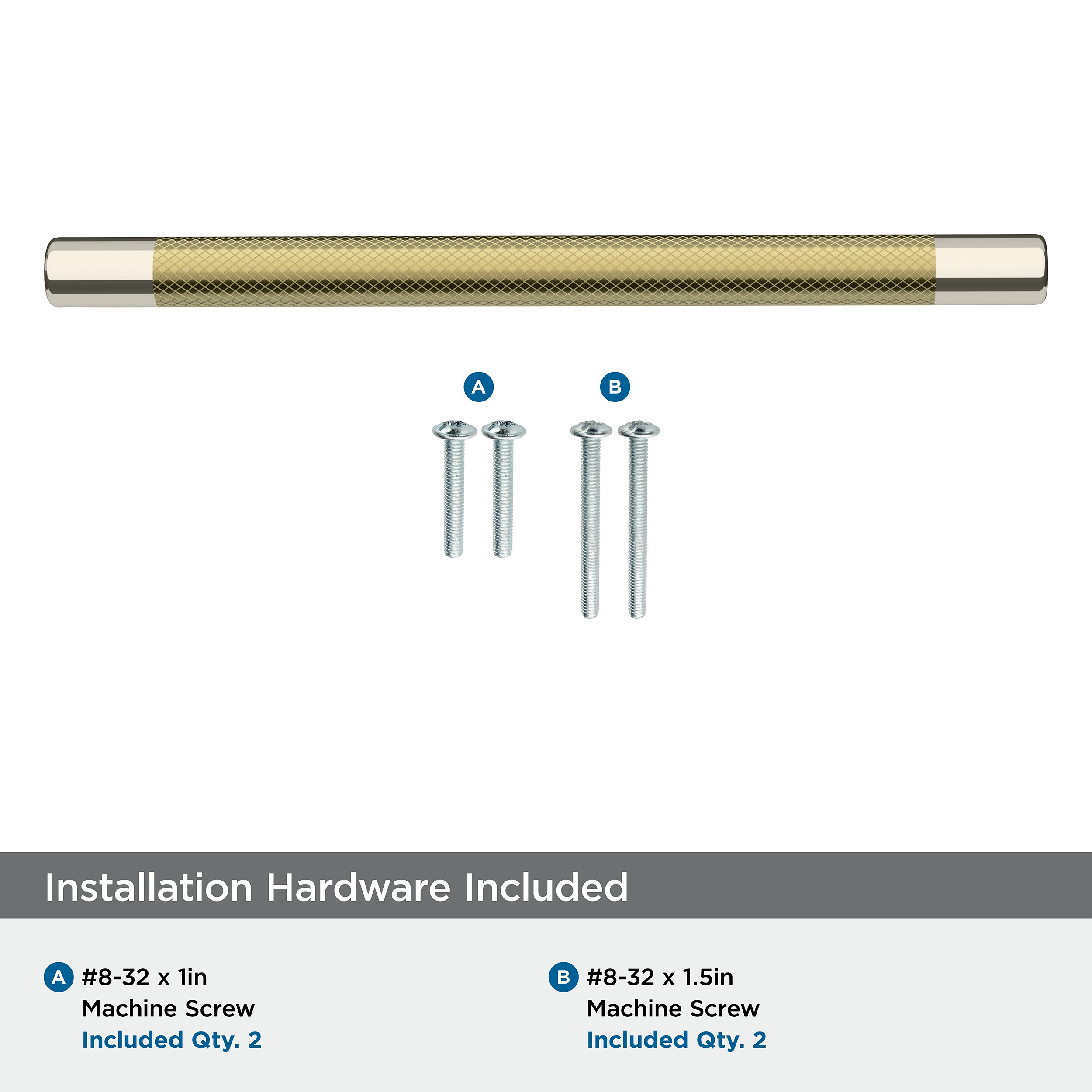 Polished Nickel and Golden Champagne Cabinet Bar Pull