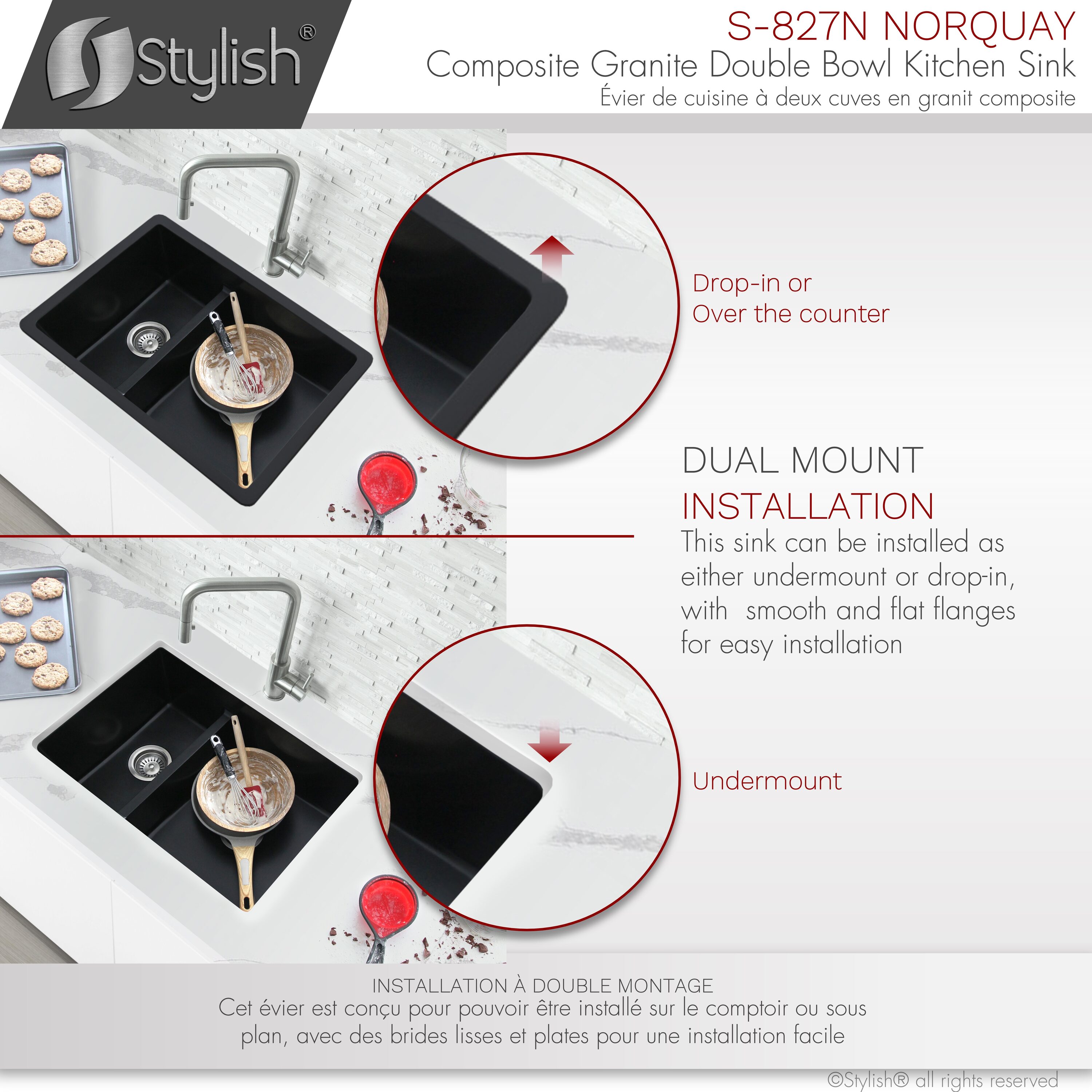 Stylish S-827N1 Kitchen-Sinks - View #10