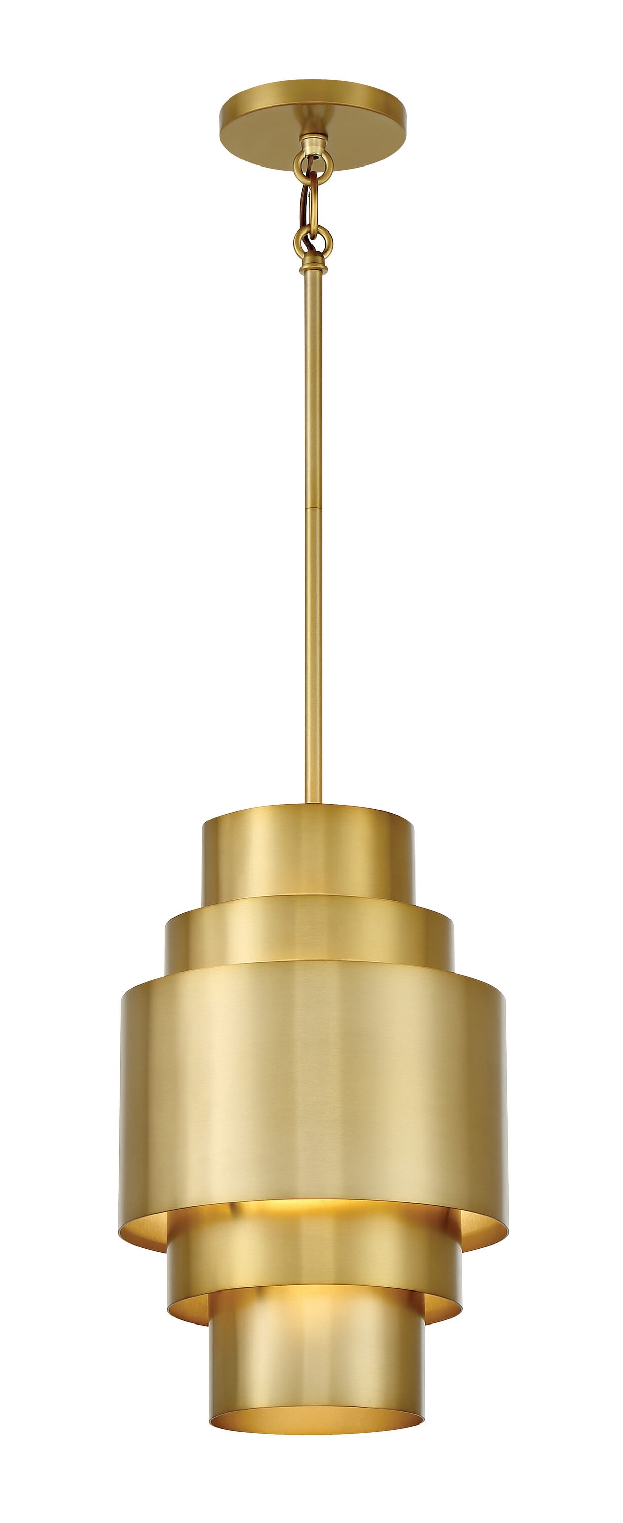 Soft Brass Mini Pendant Light with Steel Shade