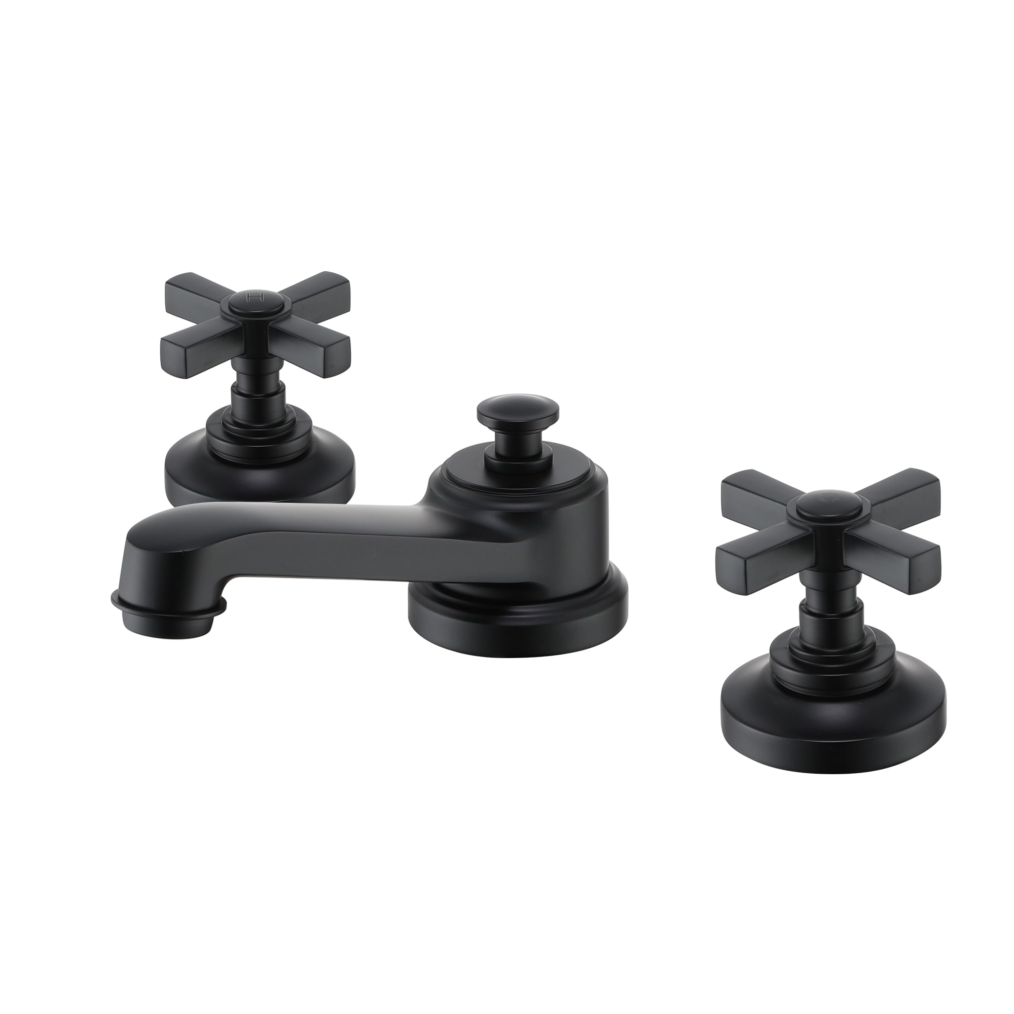 Mondawe OR-908MB-DG Matte Black 4-in centerset 2-handle Low-arc Commercial/Residential Handle Bathroom Sink Faucet with Drain