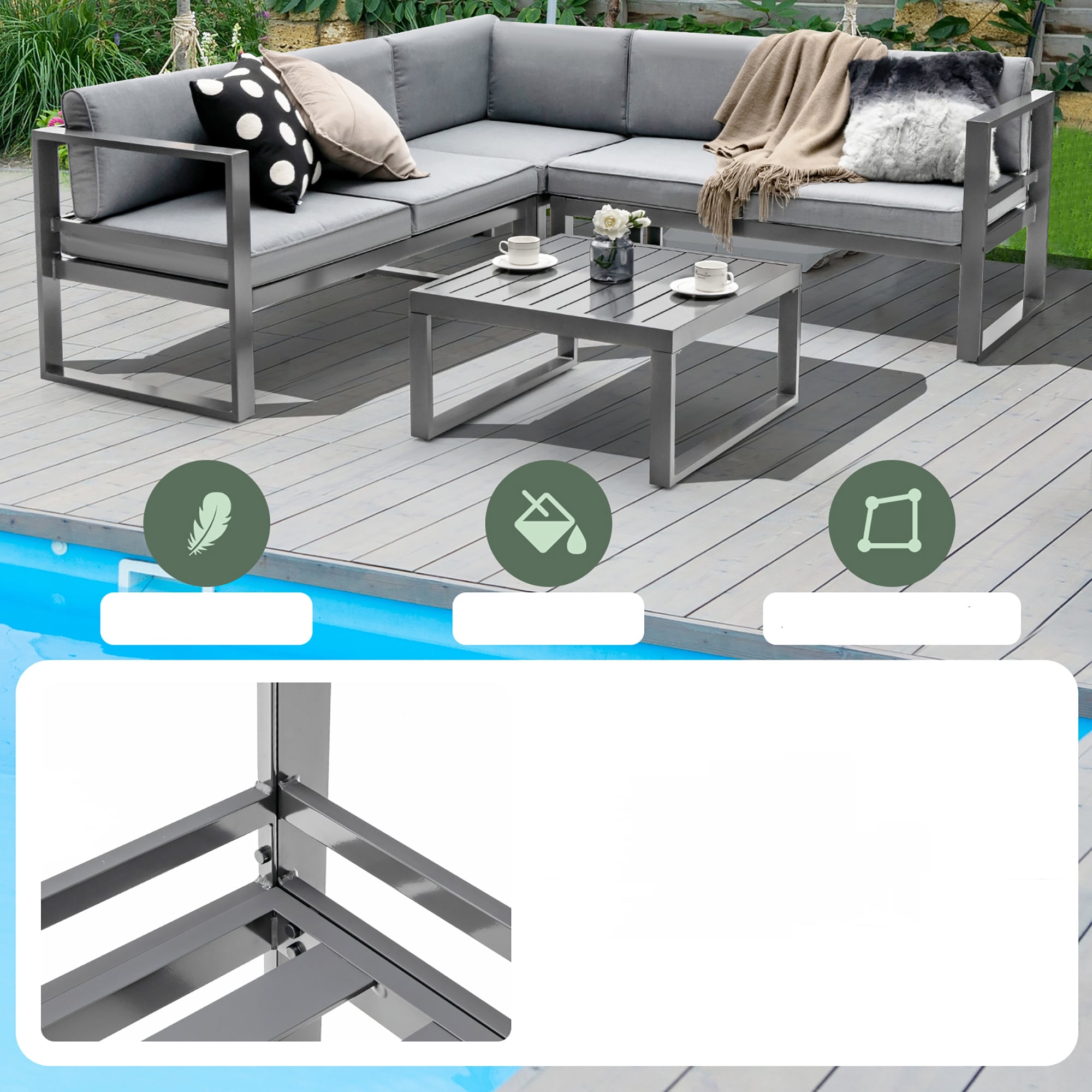 Costway NP10602GR+ Patio-Conversation-Sets - View #2