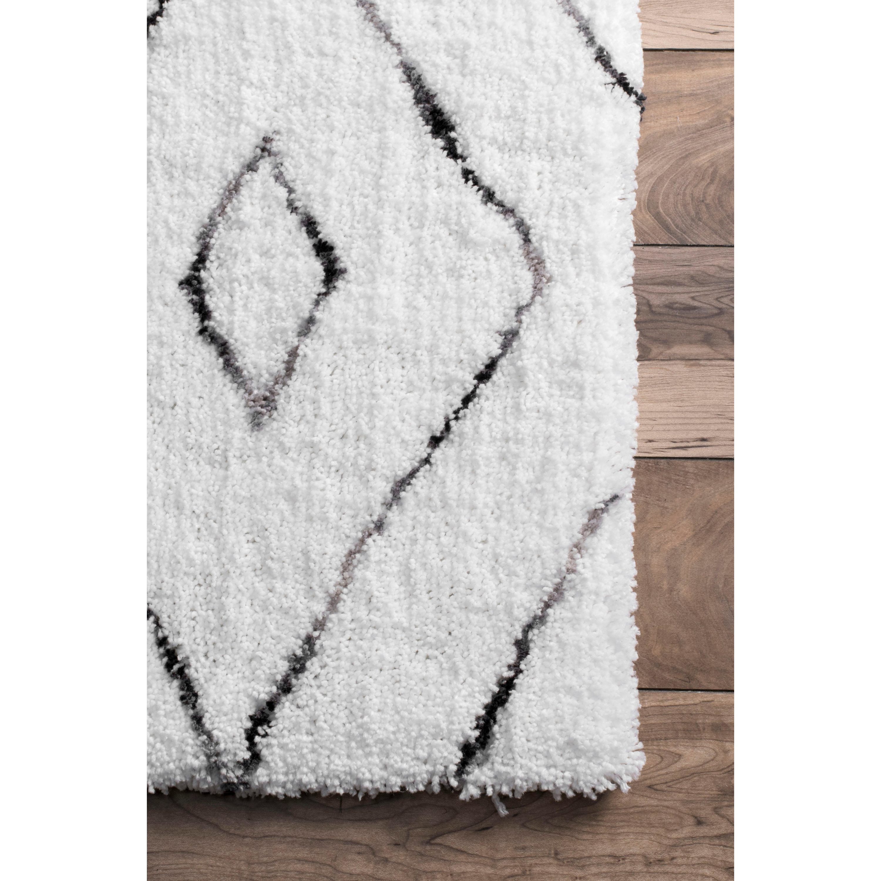 NuLOOM 6 x 6 White Round Indoor Geometric deals Area Rug HJKZ01A