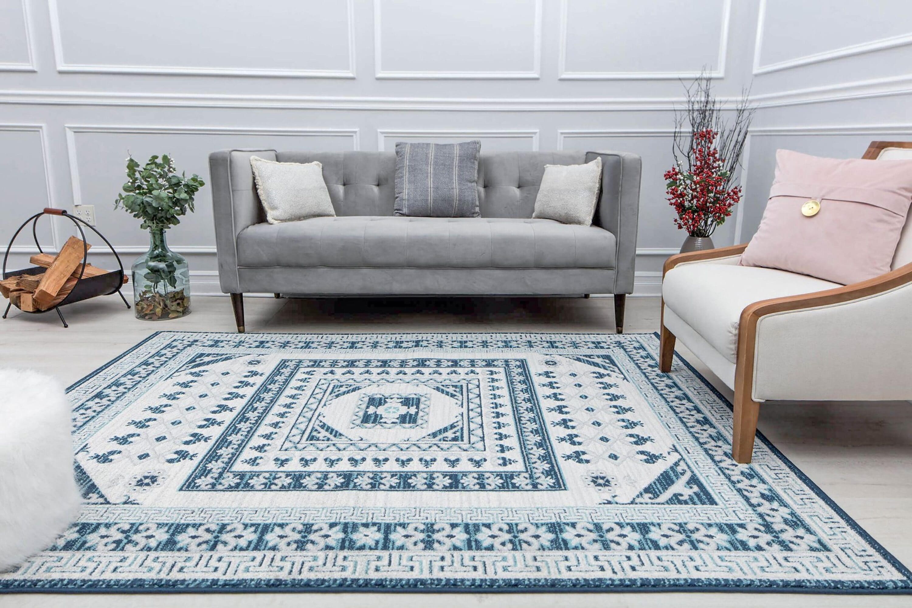 Rugs America 30912 Hailey 8 X 10 (ft) Evening Blue Indoor Abstract Vintage Area Rug