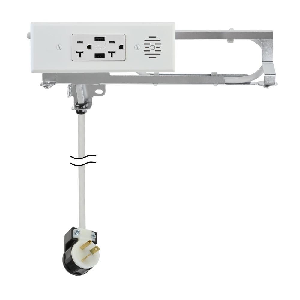 Docking Drawer 2012-110W Blade 20-Amp 120/125-volt Tamper Resistant Weather Resistant Residential/Commercial Duplex Outlet Dual Type A with Wall Plate, White