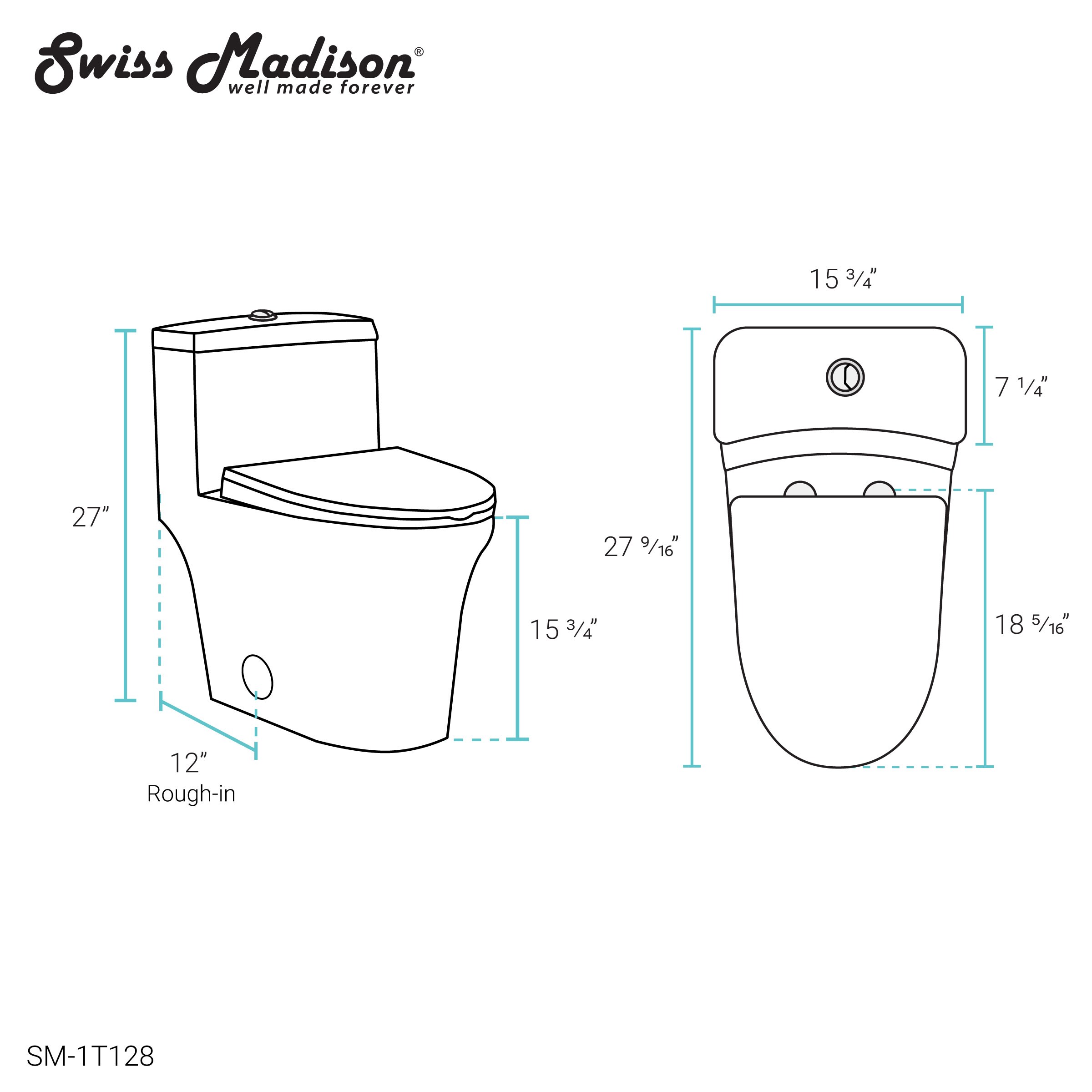 Swiss Madison Bastille Glossy White Dual Flush Elongated Standard ...