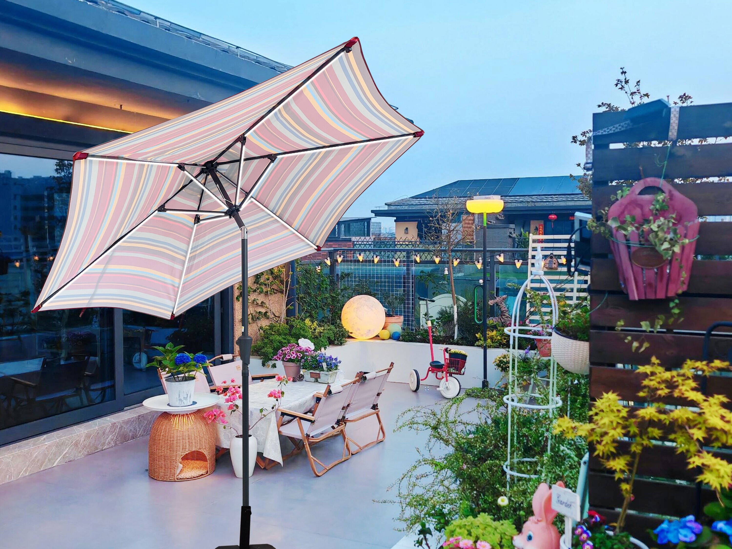 9 foot patio umbrella with lights WESTLAKE Ft Solar LED Umbrella, Beige You can happily enjoy an afternoon tea under 9 ft FLAME&SHADE 9 ft Solar Powered