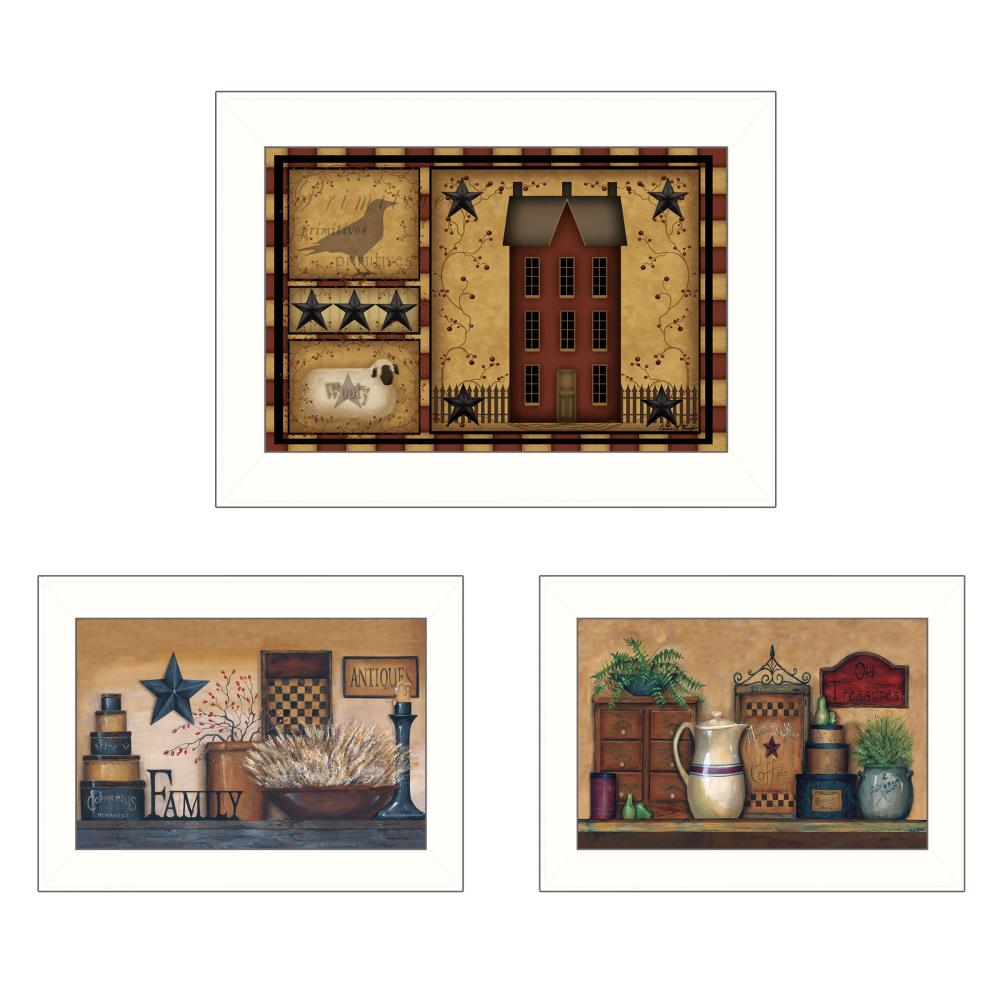 Trendy Decor 4U V145-712W White Wood Framed 14-in H x 18-in W Vintage/Retro Paper Print
