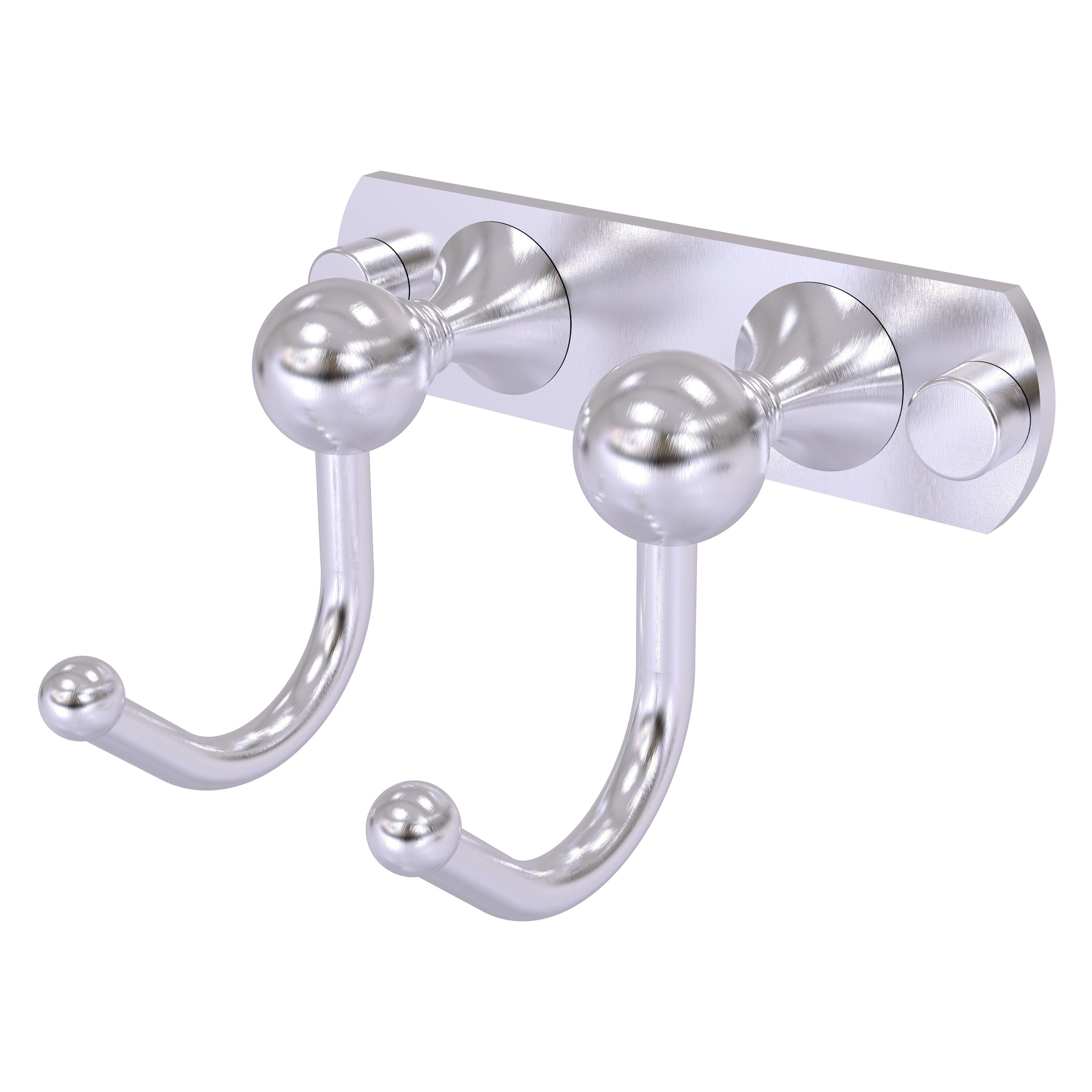 Allied Brass SL-20-2-SCH Shadwell Satin Chrome Double -Hook Wall mount Towel Hook