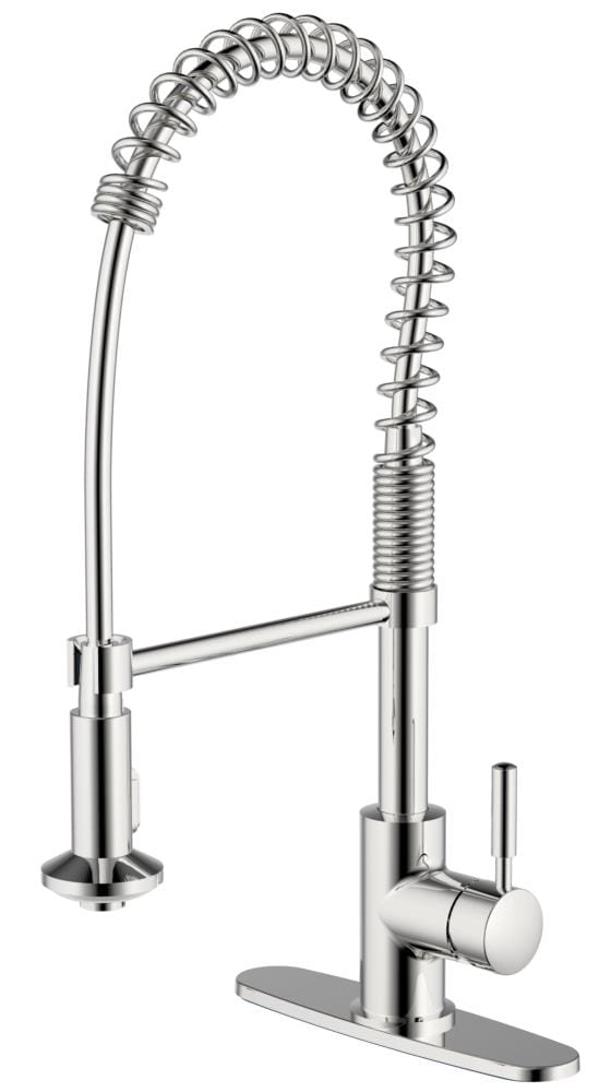 CMI 192-6473 Casmir Polished chrome Single Handle Deck-mount Pull-down Kitchen Faucet with Sprayer ( Deck Plate Included )