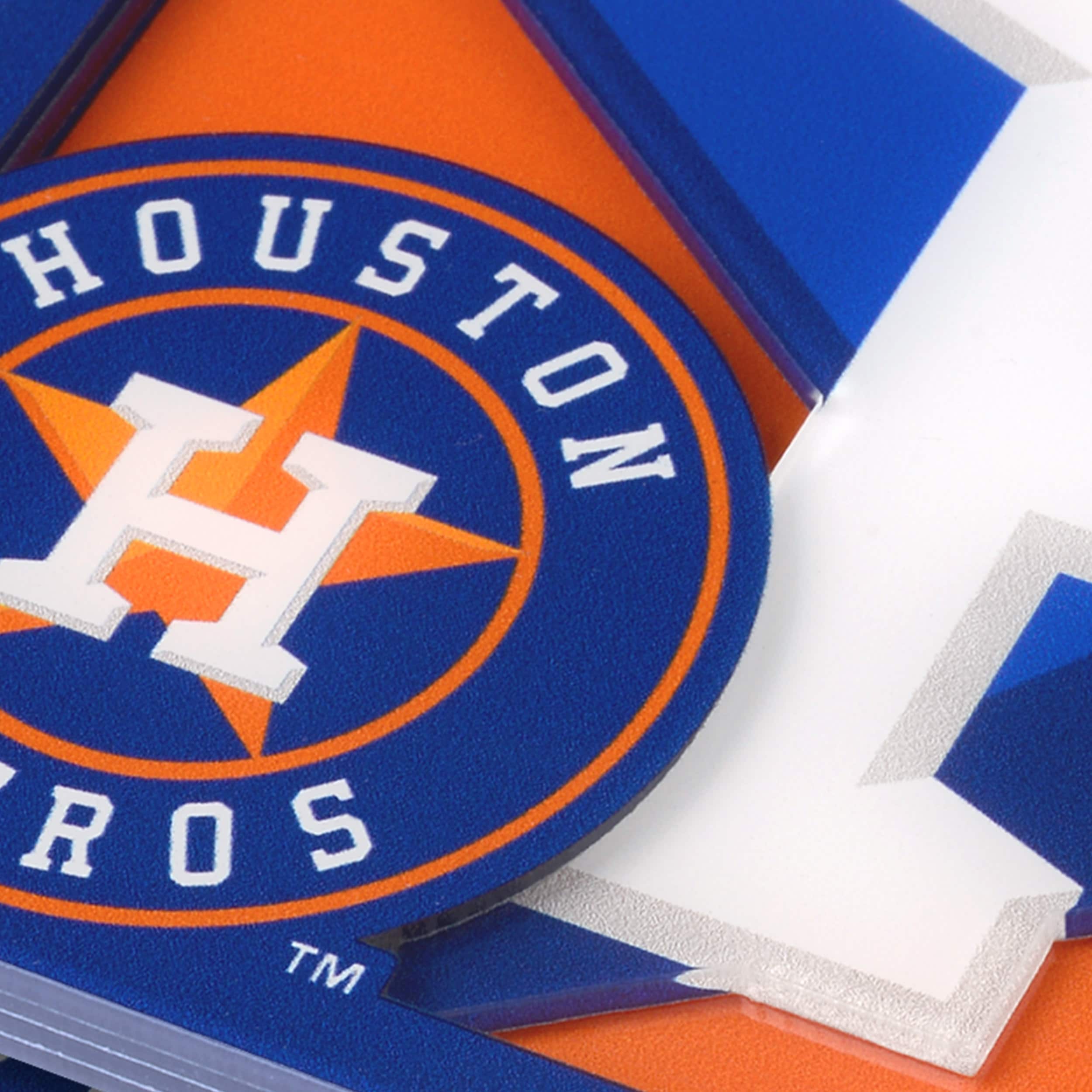 Officially Licensed MLB 3D Logo Series 12 x 12 Wall Art-Houston Astros