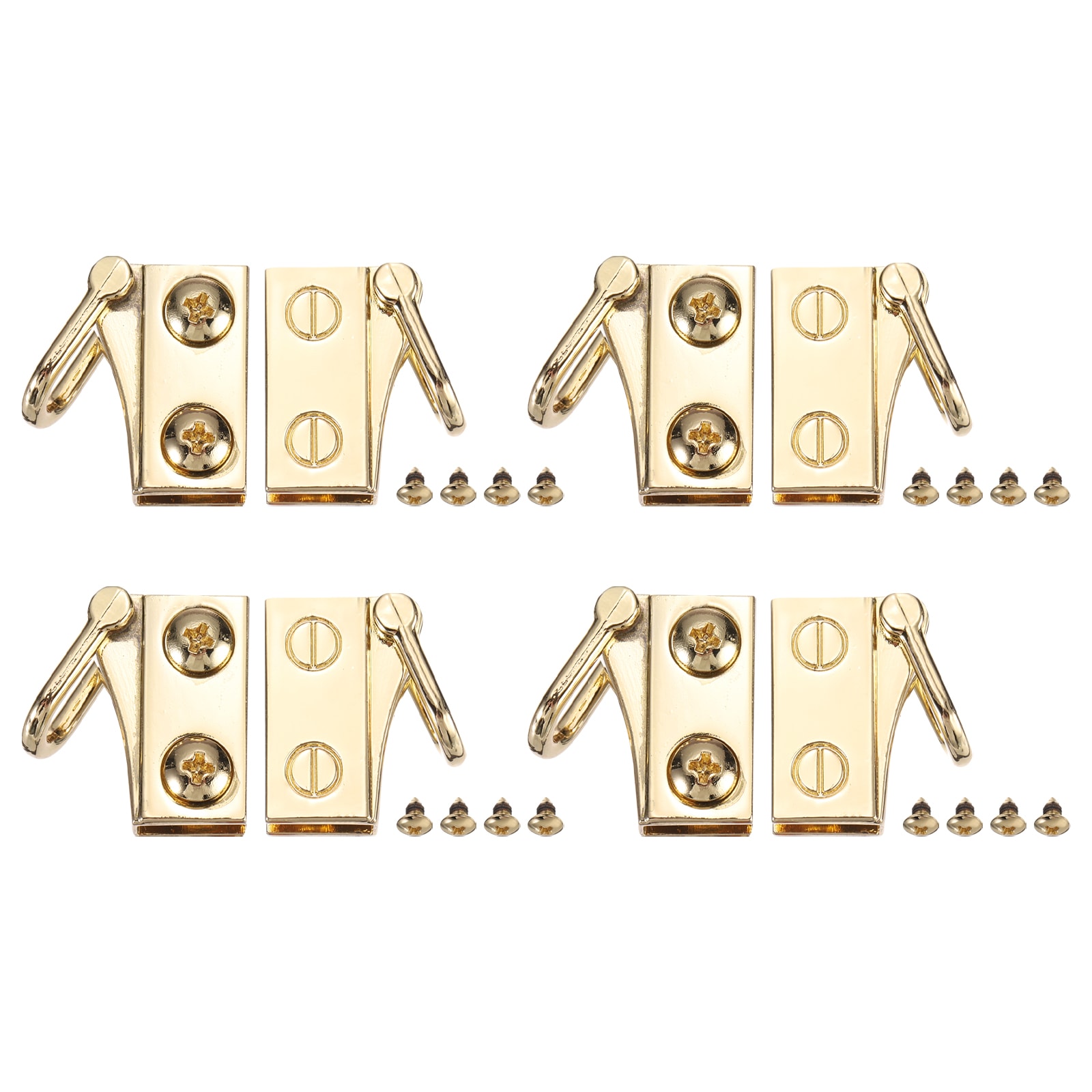 PATIKIL Bag Side Clip Buckle 4 Set Metal Purse Suspension Clasp with Side Loop Suspending Detachable Handbag Chain Strap Connector with D Ring for Bag Making Light Gold