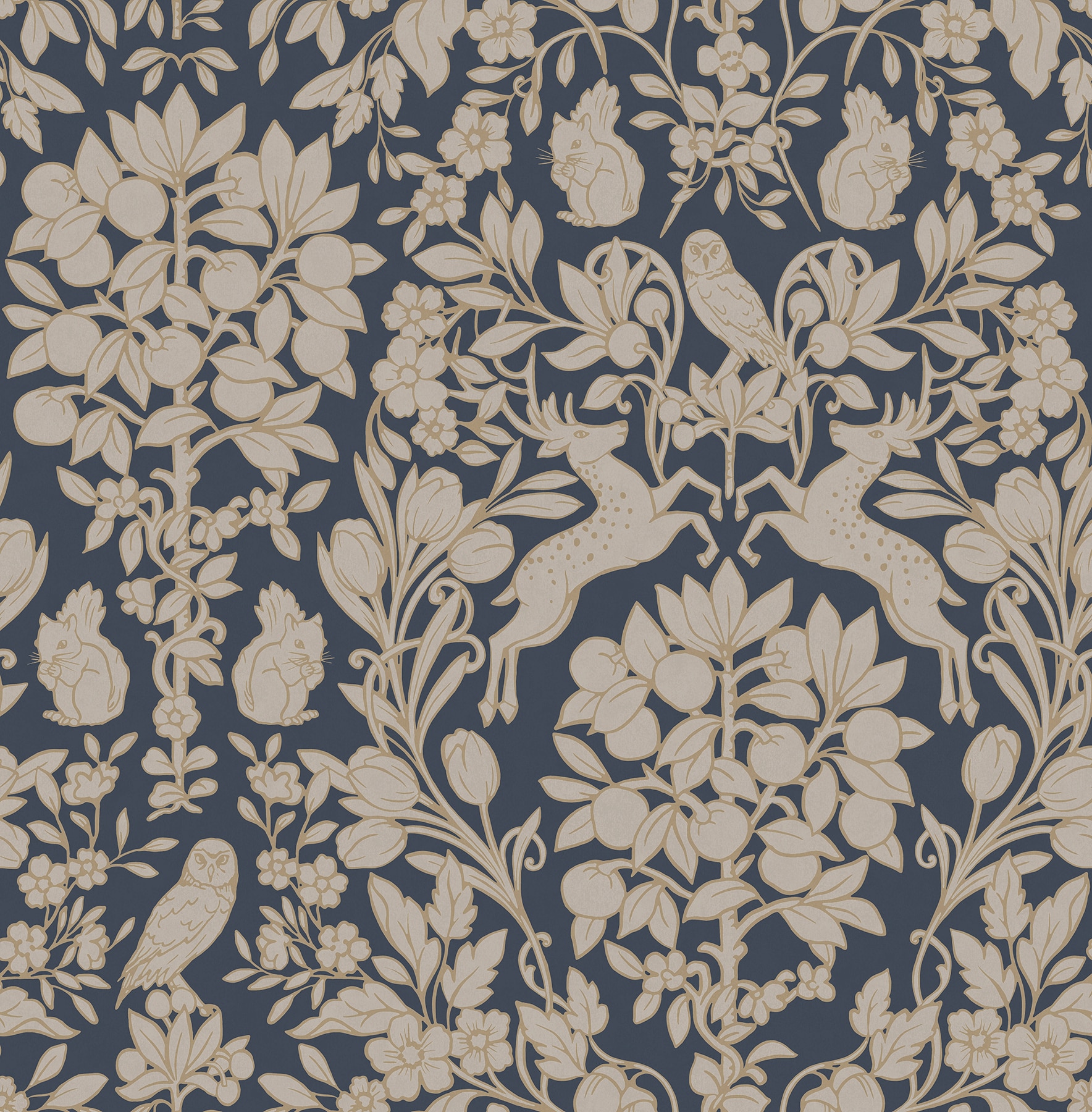 Brewster M1684 Archive COL 56.4-Sq. Feet Blue Non-woven Floral Unpasted Wallpaper